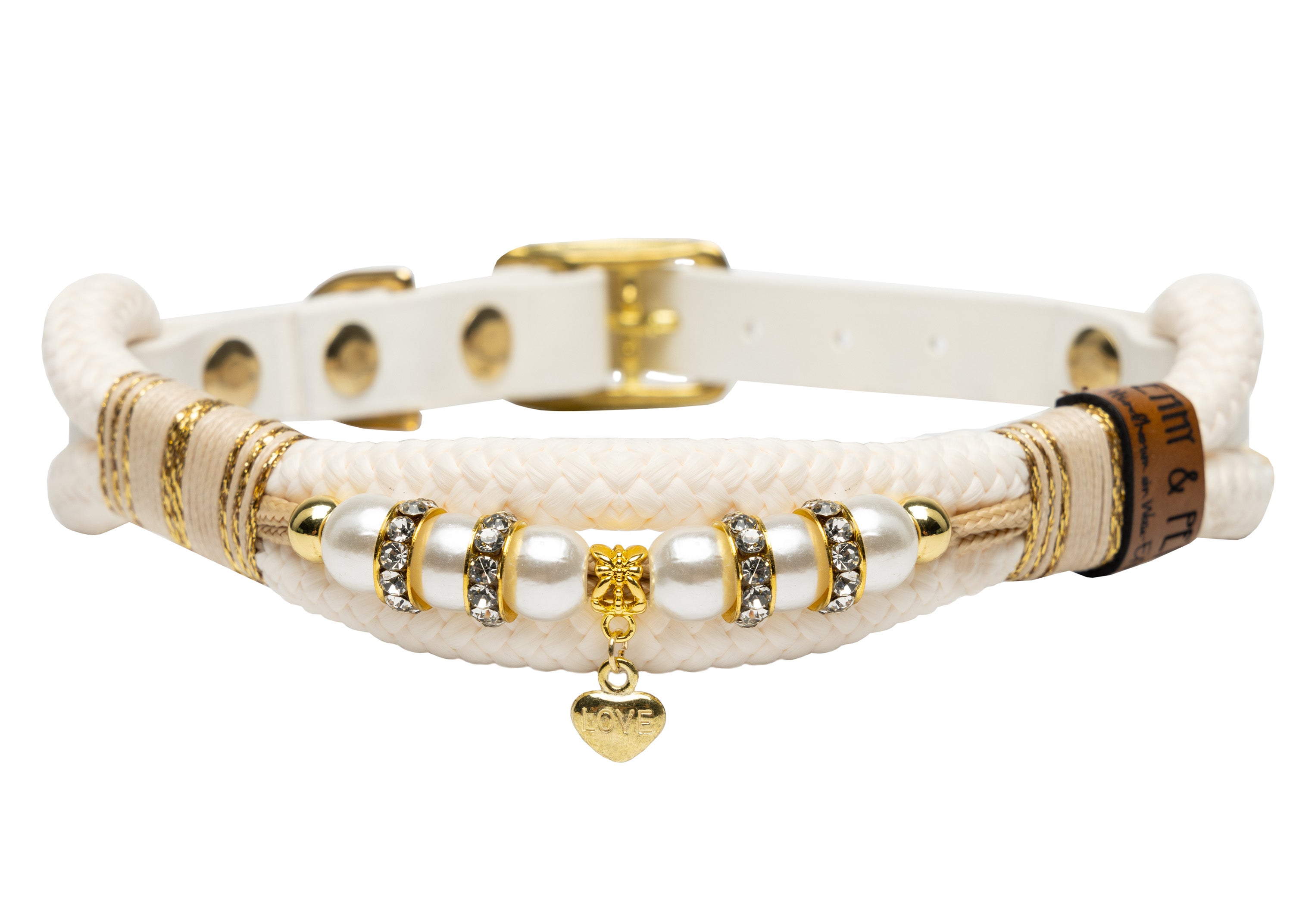 Tauhalsband mit Perlen Love Gold M