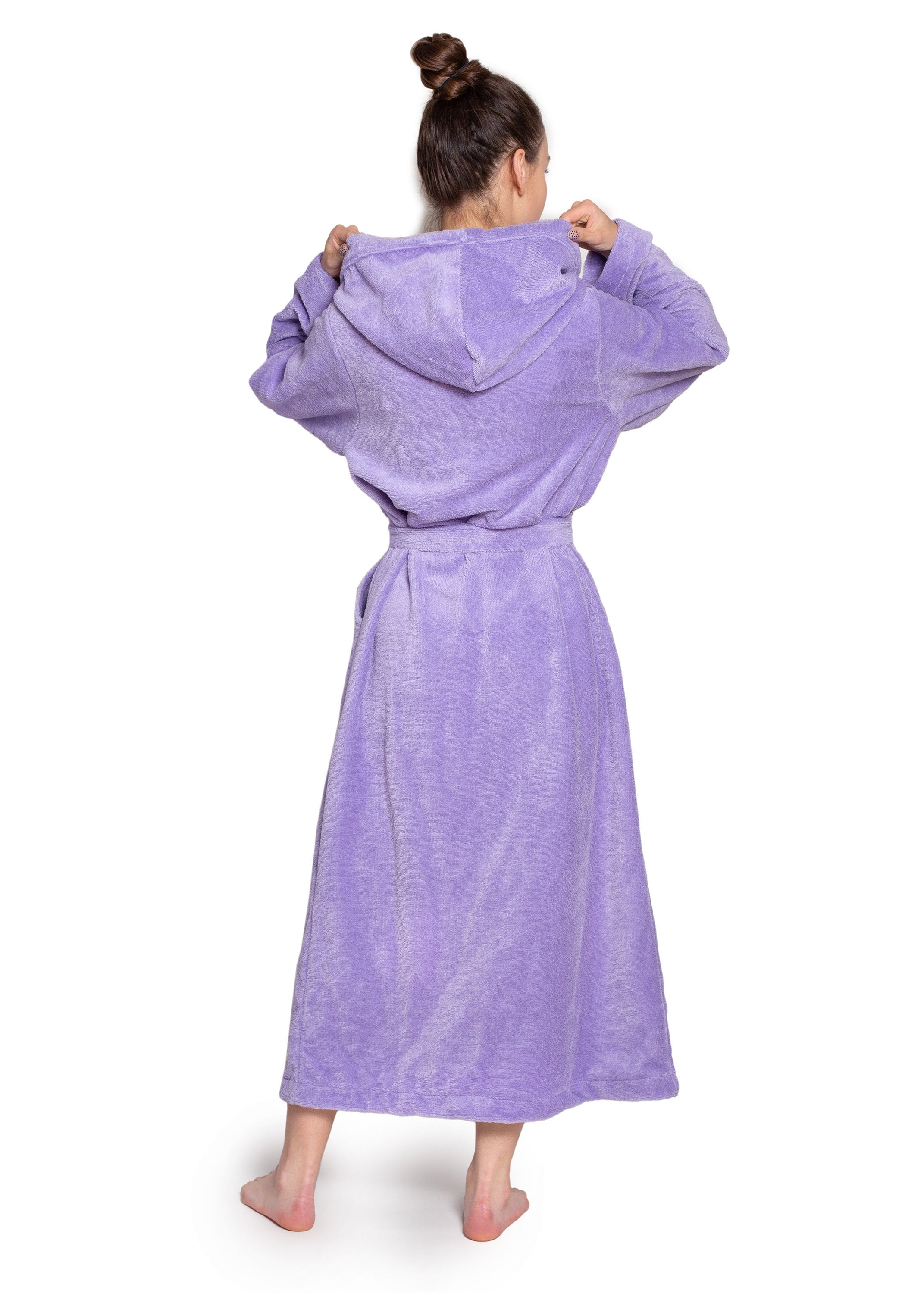 Bamboo Bademantel aus nachhaltiger Bambusfaser, Modell  Unisex Lilac XS/S/M,L/XL/XXL Dark Gray