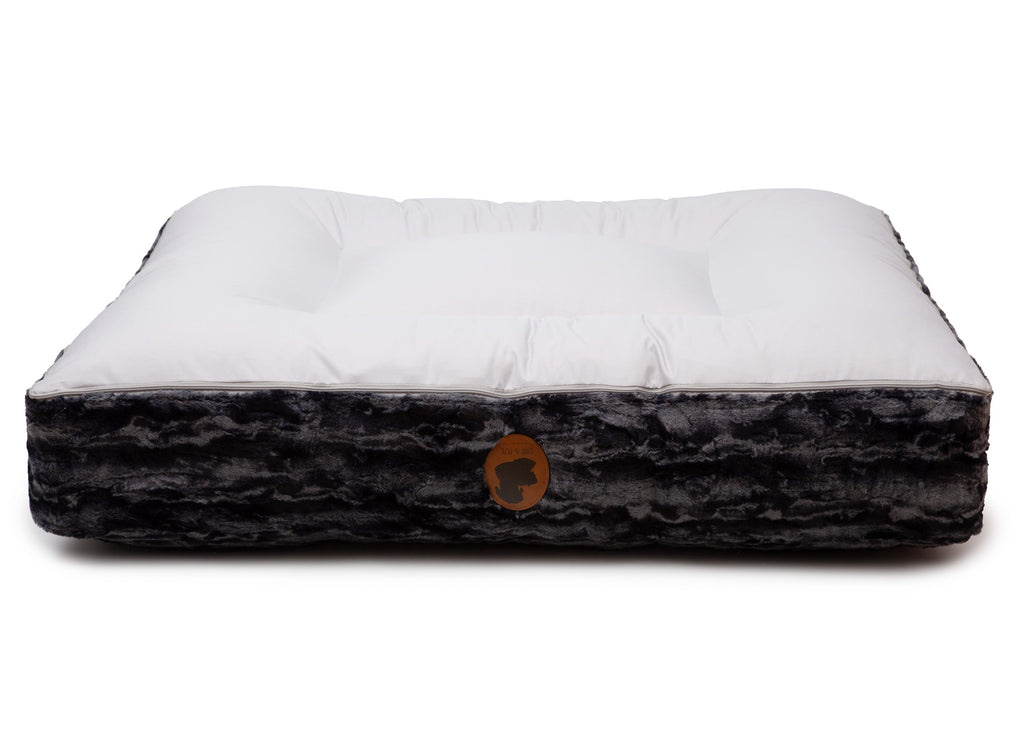 Wau-Bed orthopädisches Hundebett Black Beauty Oval / S (80x60cm),Oval / M (100x80cm),Oval / L (120x100cm),Oval / XL (140x120cm),Eckig / S (80x60cm),Eckig / M (100x80cm),Eckig / L (120x100cm),Eckig / XL (140x120cm) Light Gray