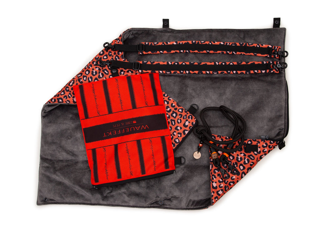 Wau-Backpack Reisedecke für Hunde  Leo Orange S (80x60cm),M (100x80cm) 