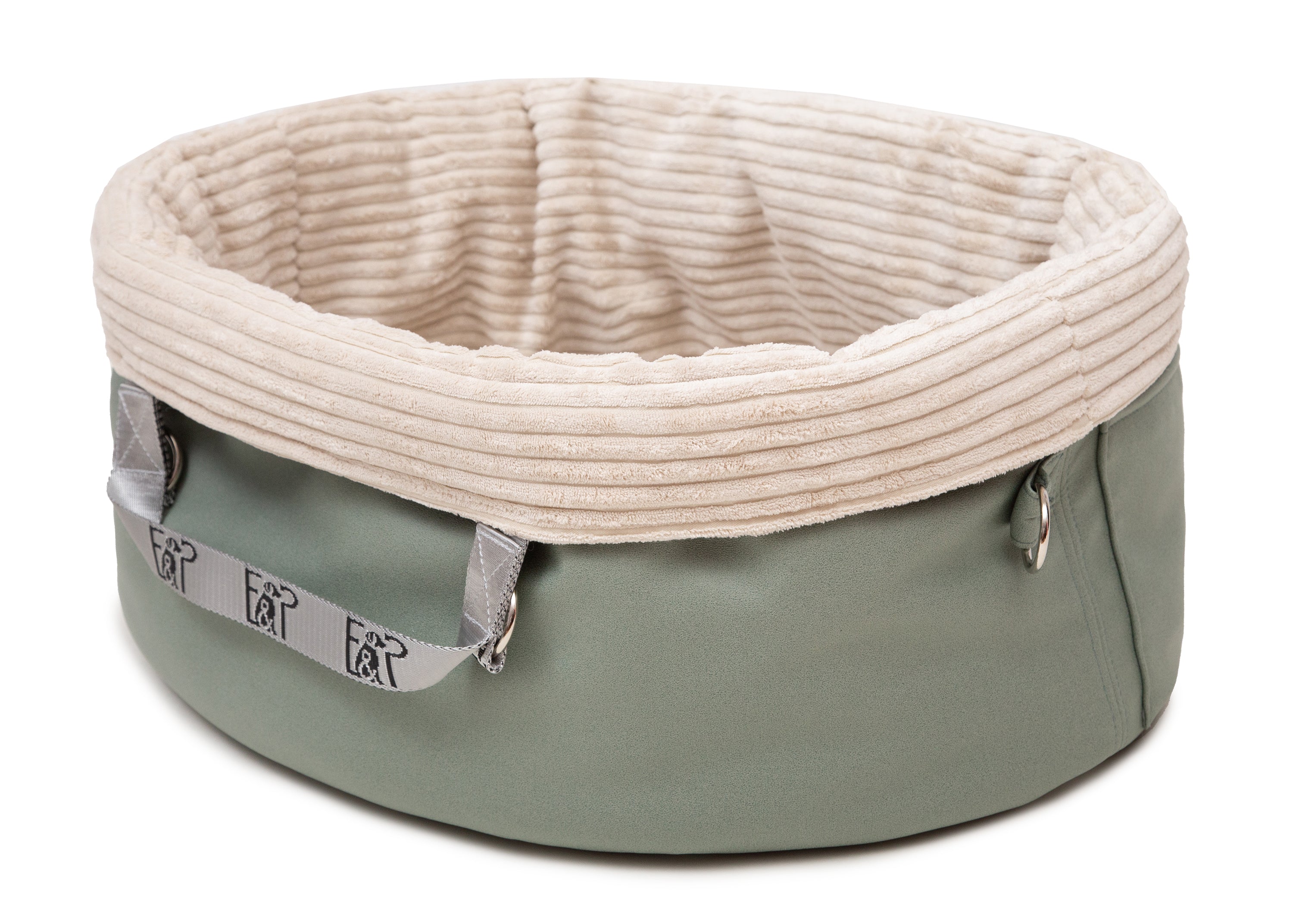 Wau-Snuggle Reisekörbchen Salbei Oval /Ansicht von der Seite