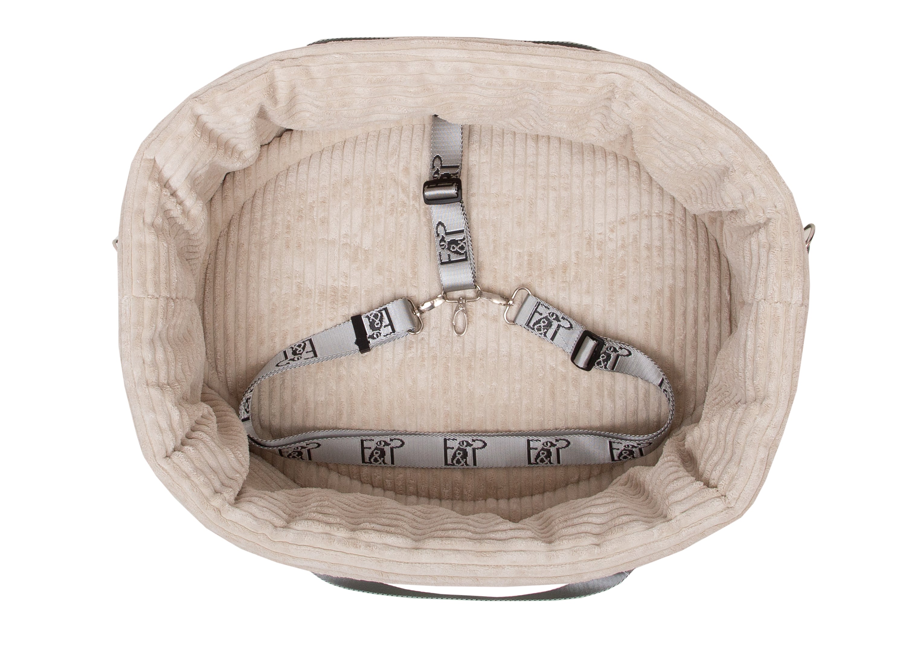 Wau-Snuggle Reisekörbchen Salbei Oval /Ansicht von oben