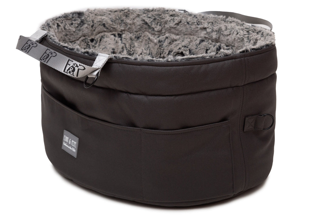 Wau-Snuggle Reisekörbchen Titan Silver Oval Seitenansicht