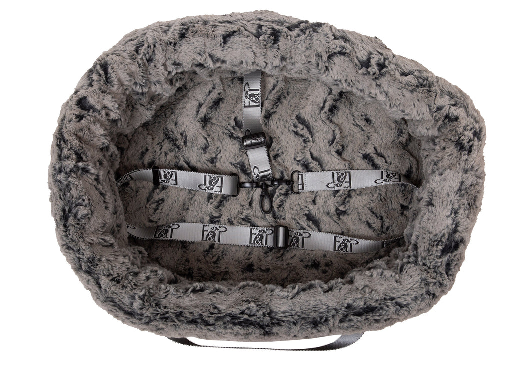 Wau-Snuggle Reisekörbchen Titan Silver Oval Ansicht  von oben