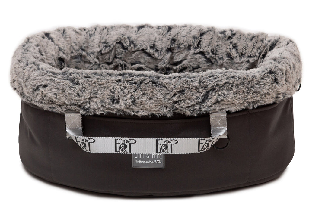 Wau-Snuggle Reisekörbchen Titan Silver Oval Ansicht von hinten