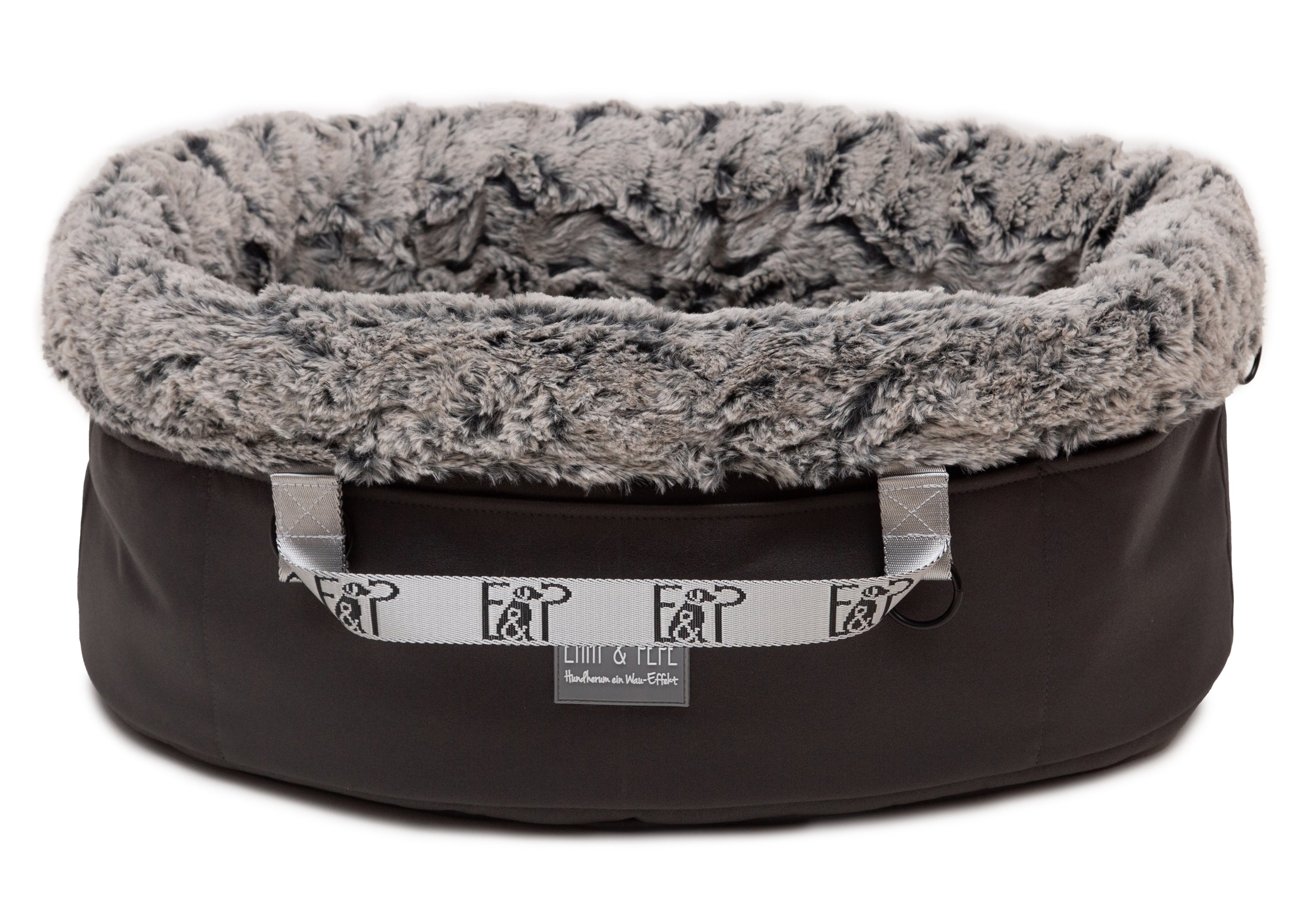 Wau-Snuggle Reisekörbchen Titan Silver Oval Ansicht von hinten