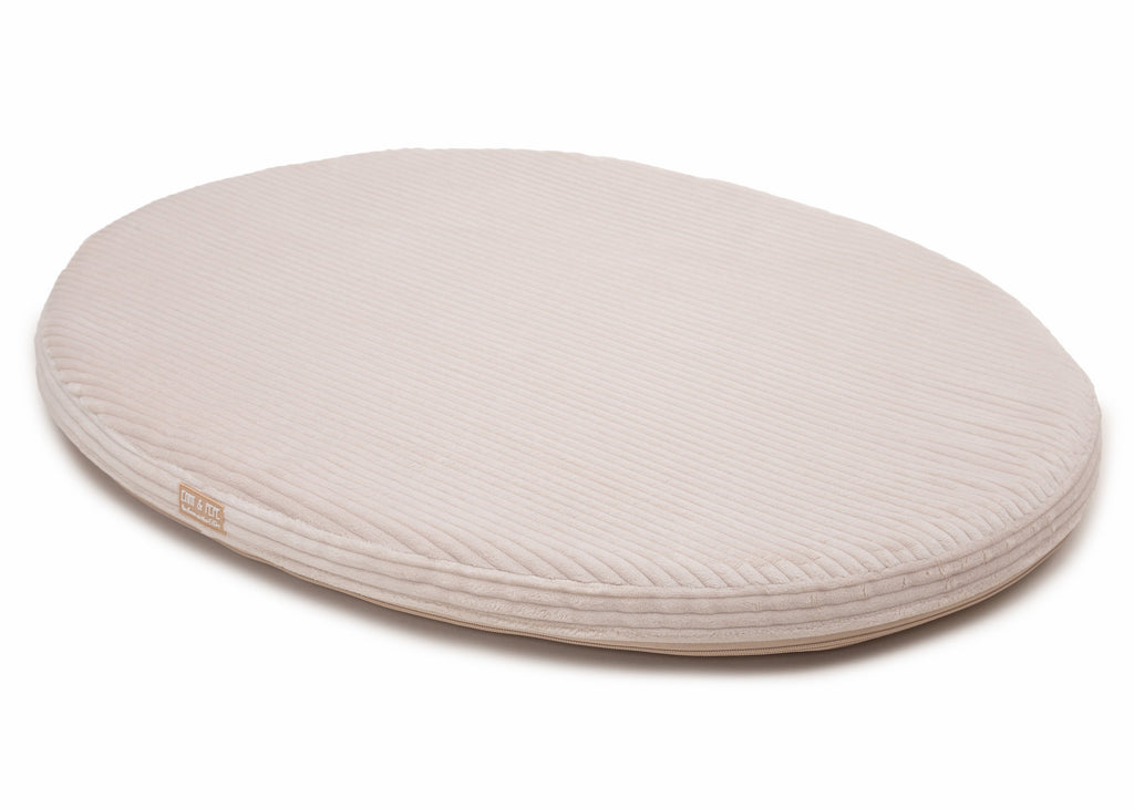 orthopädische Matte für Wau-Snuggle in Cord Creme - als zusätzliche Einlage fürs Reisebett