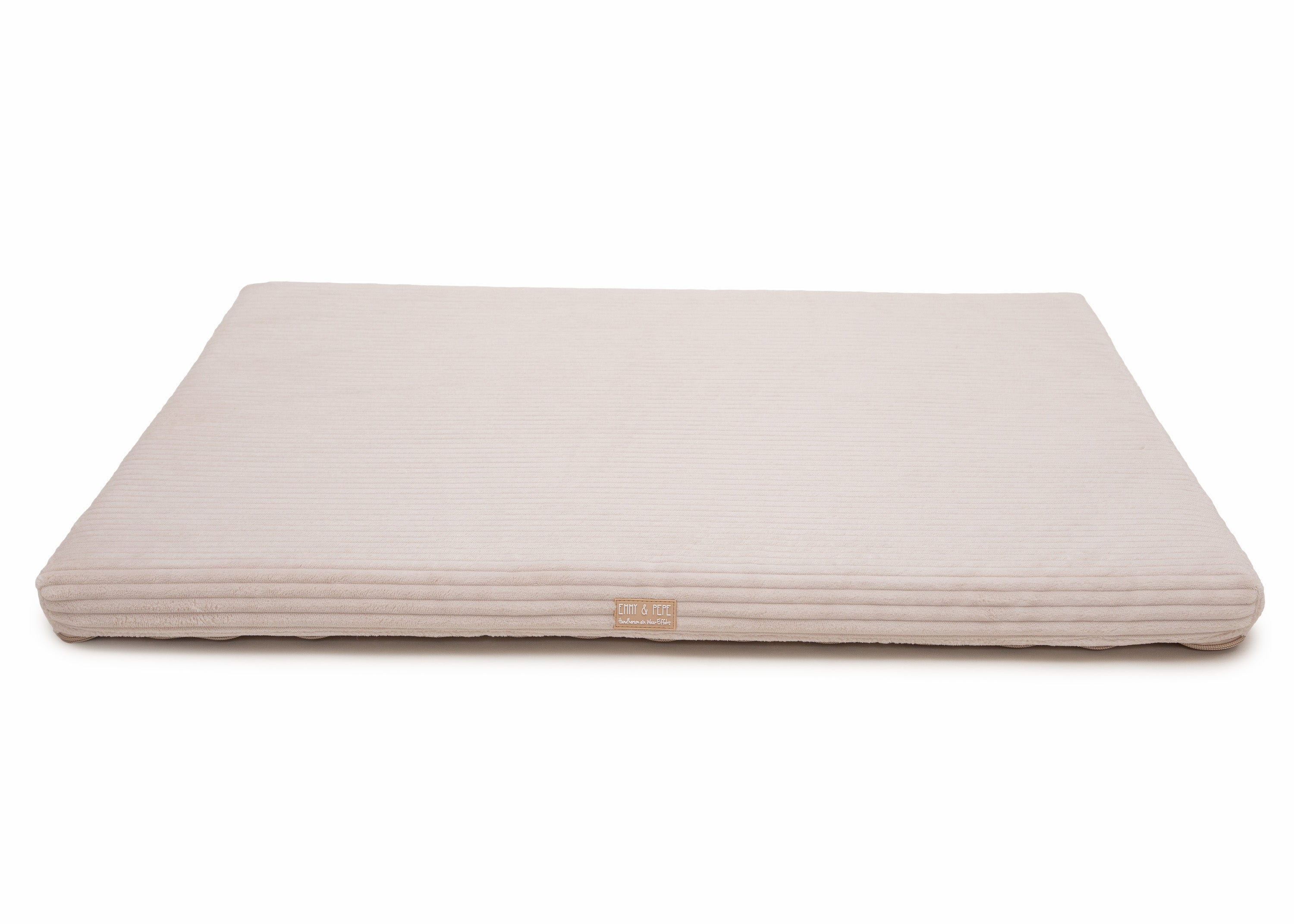 orthopädische Matte für Wau-Snuggle in Cord Creme in Eckig frontale Ansicht - als zusätzliche Einlage fürs Reisebett