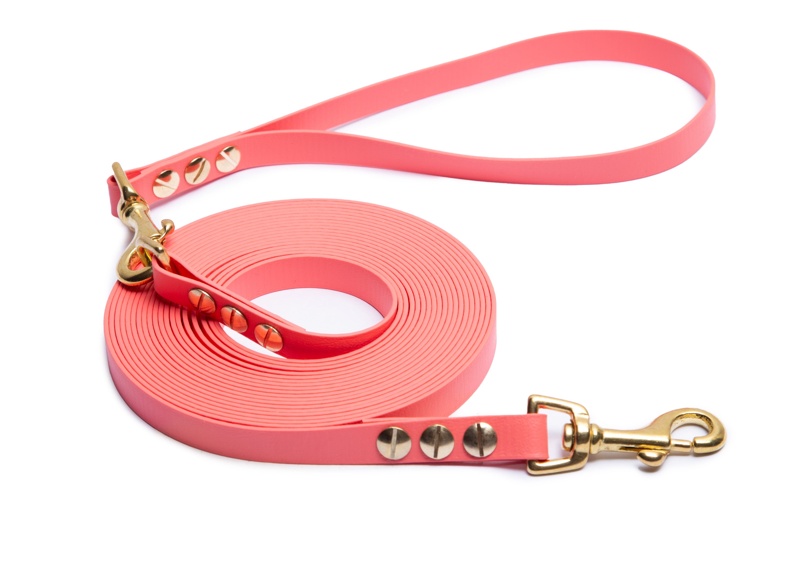 SuperflexSchleppleine-Apricot-13mm-15m-Bolzenkarabiner-gold-abHS