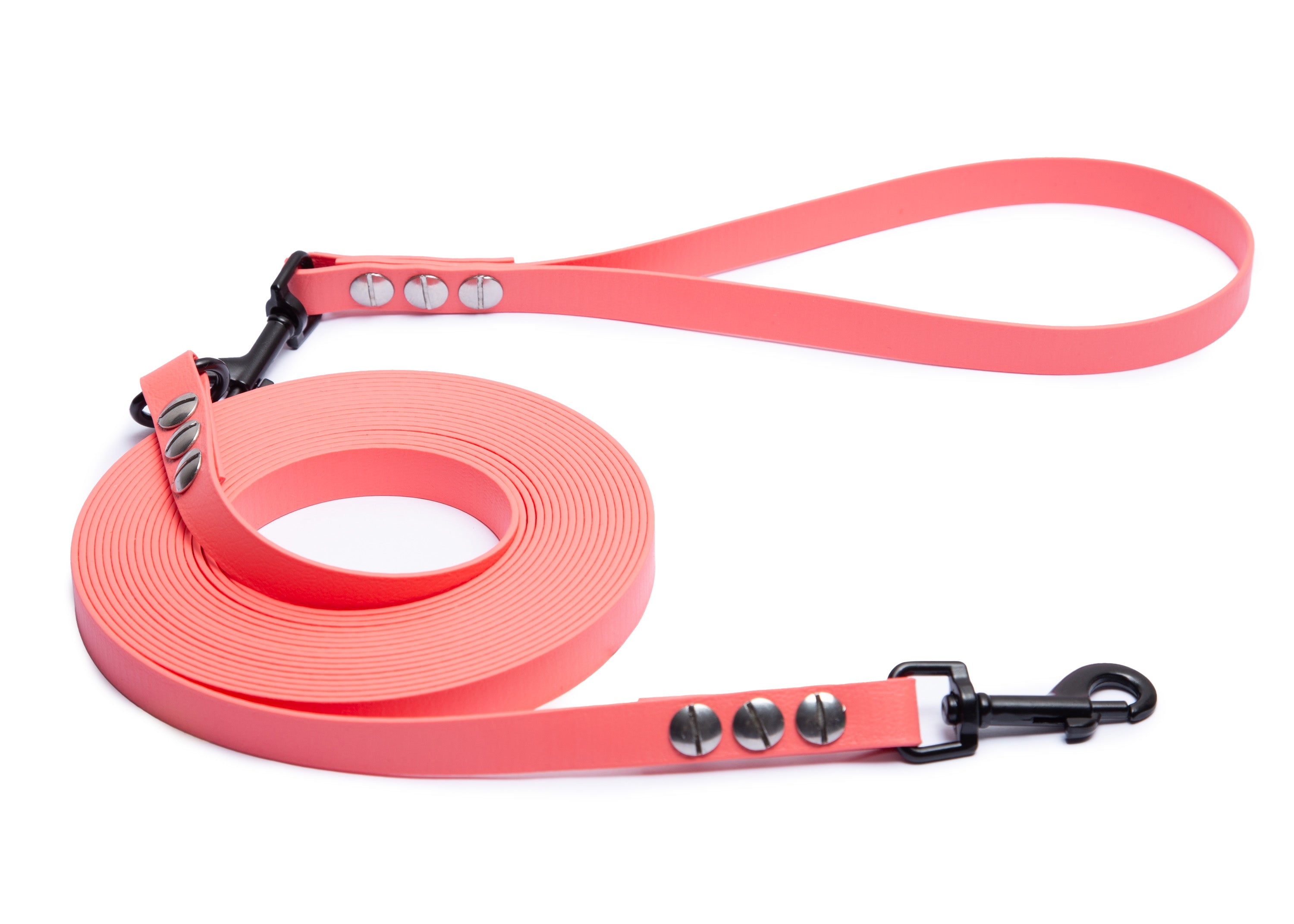 SuperflexSchleppleine-Apricot-13mm-15m-Bolzenkarabiner-schwarz-abHS