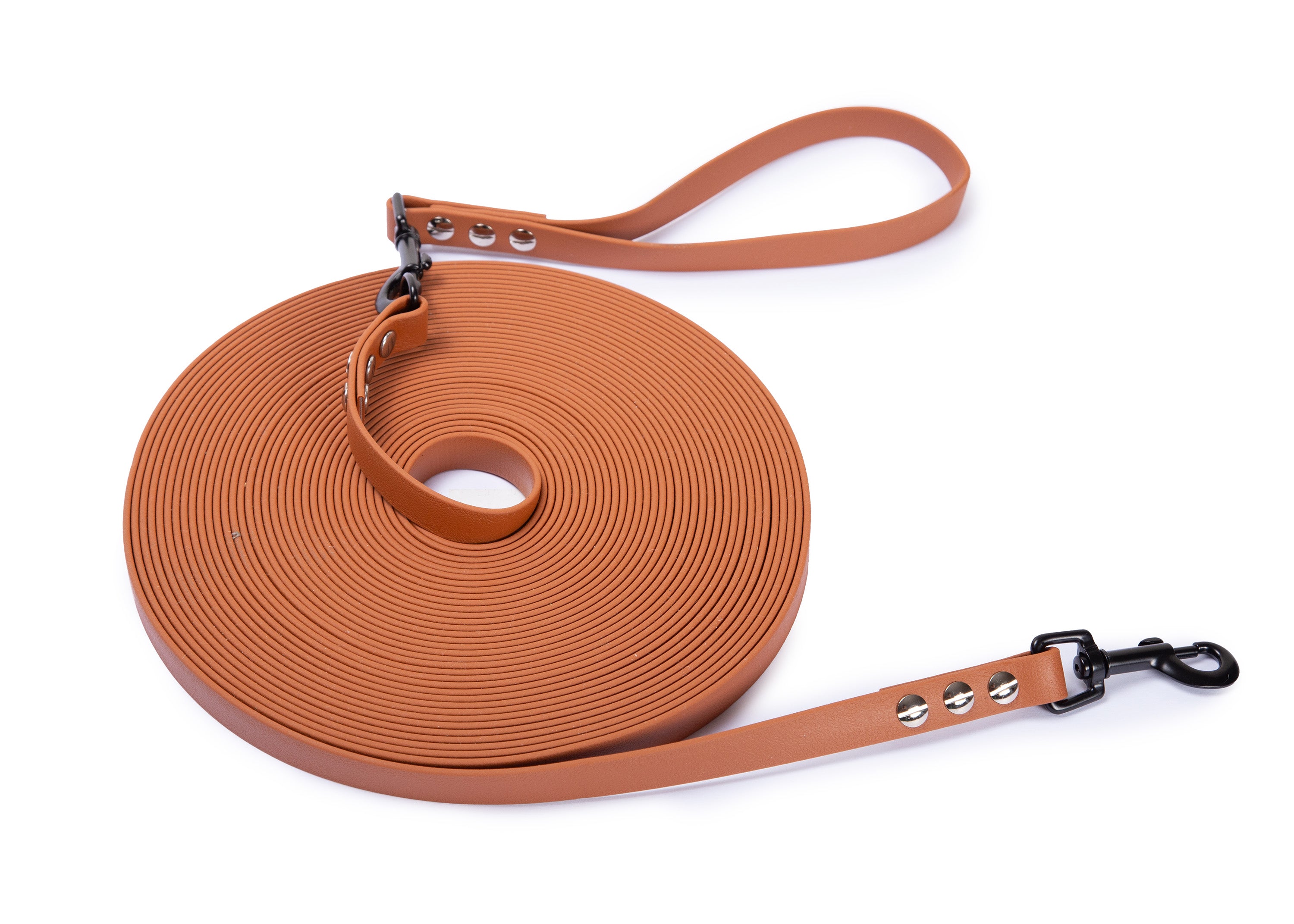 SuperflexSchleppleine-Hellbraun-13mm-10m-Bolzenkarabiner-schwarz-abHS