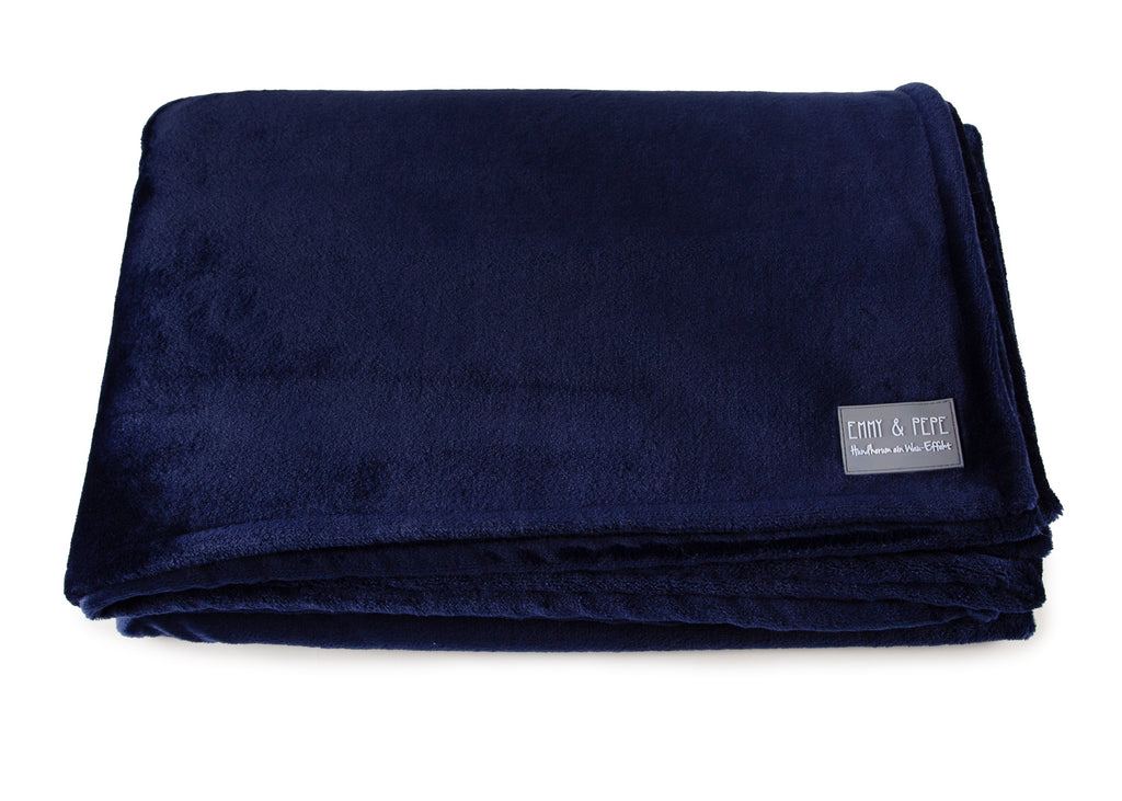 Wau-Plaid Sofadecke Dark Blue