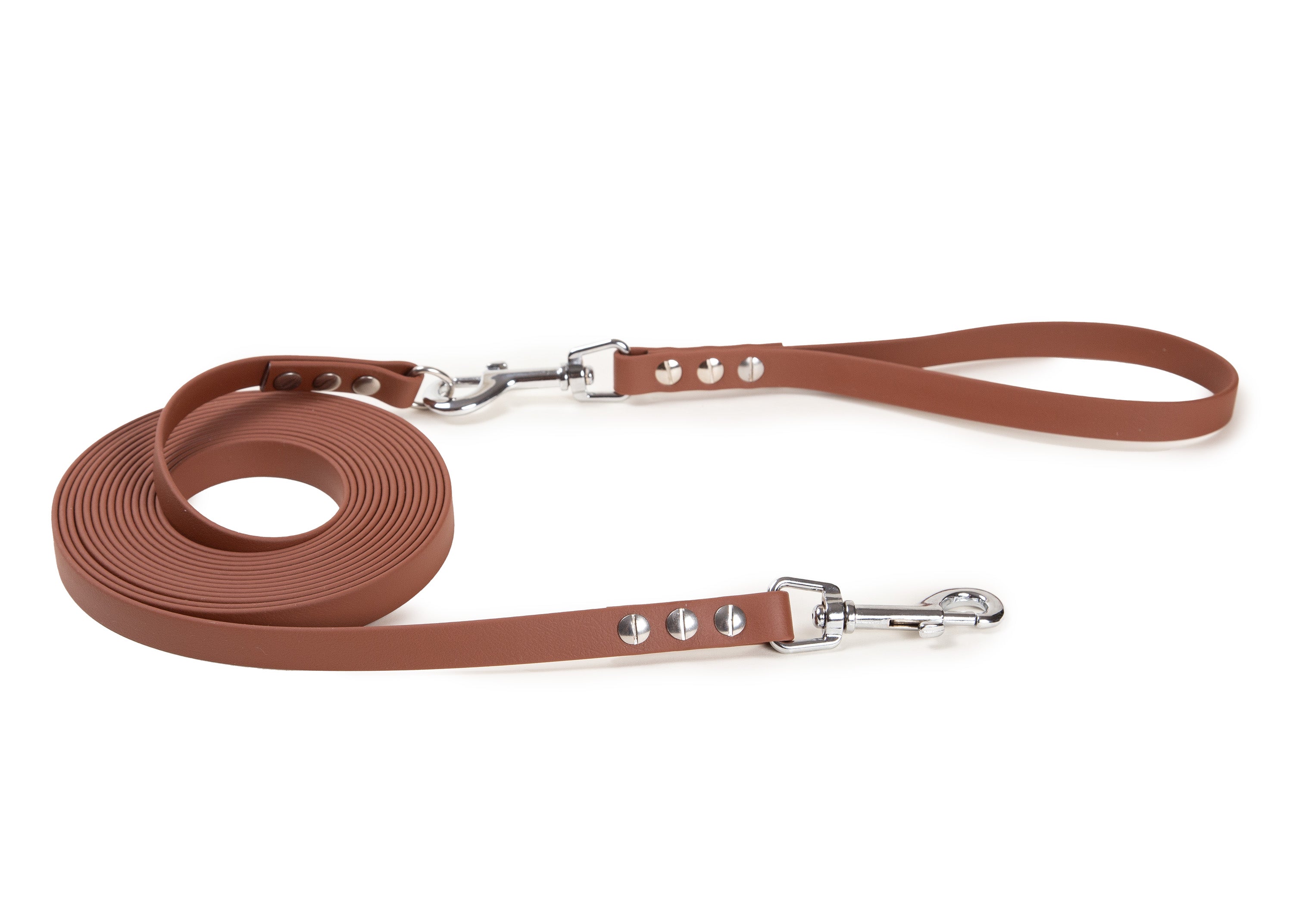 Schleppleine Super Flex Braun Silber /  5m / 10 m oder 15 m, mit oder ohne abnehmbarer Handschlaufe 