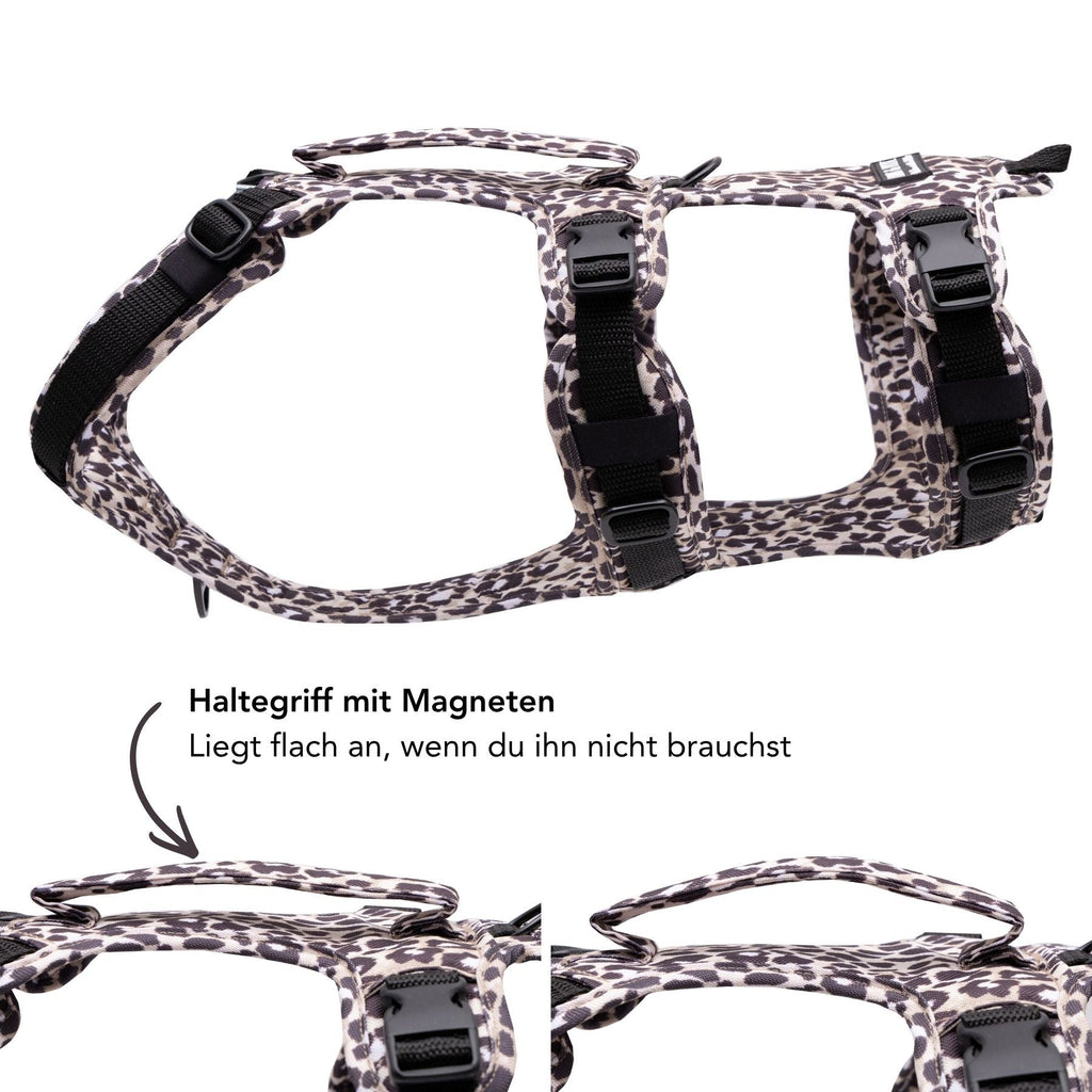 Magnetischer Haltegriff am Wau-Safety Sicherheitsgeschirr Leo Dark für mehr Kontrolle