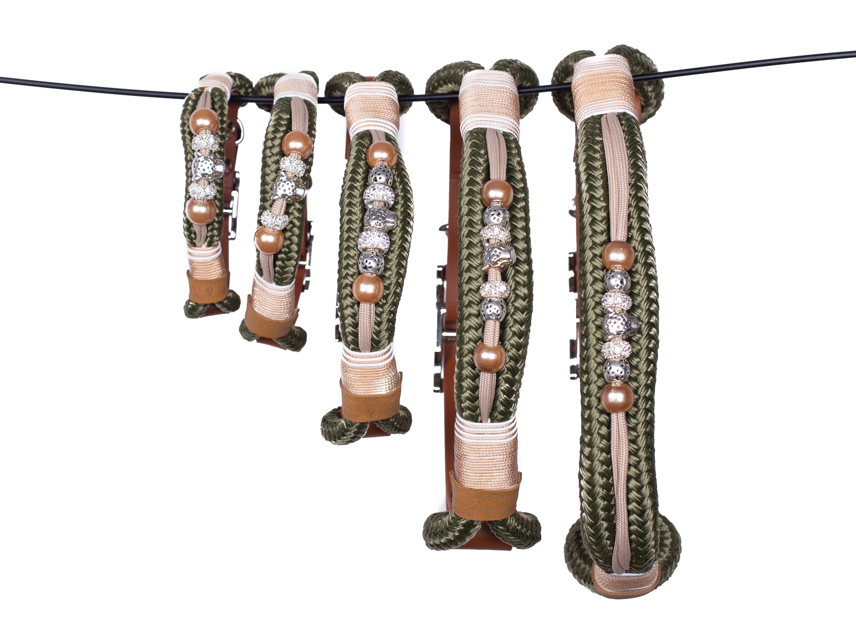 Tauhalsband mit Perlen Green Panther XS