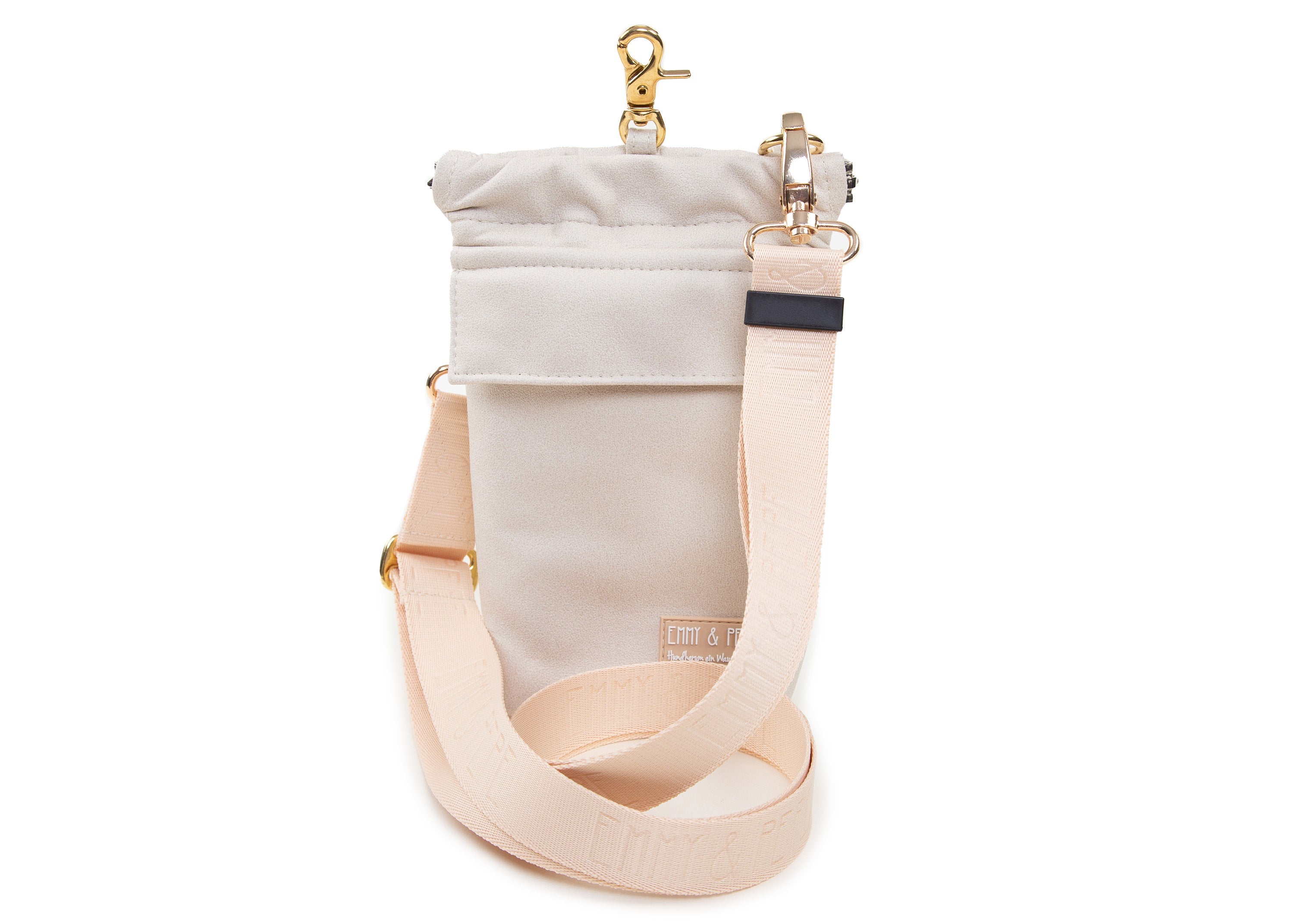 Gassitasche Wau-to-go Wildleder Creme mit Schultergurt und mehreren praktischen Fächern