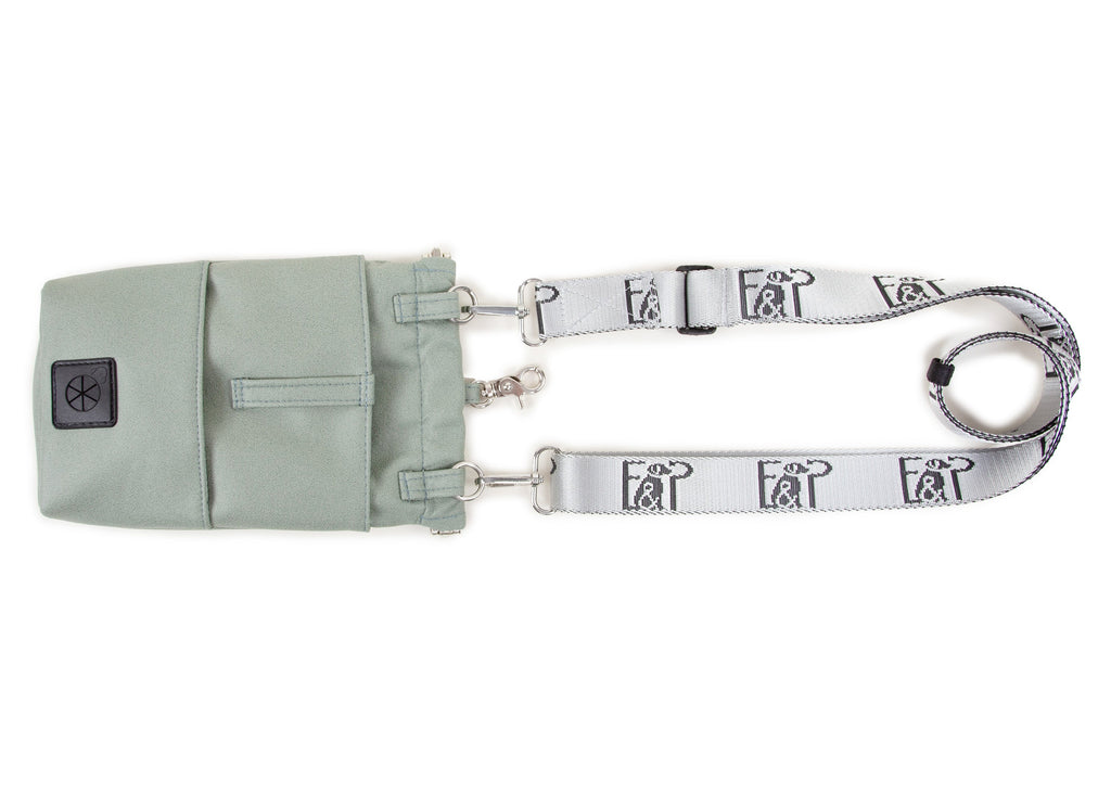 Wau-to-go Gassitasche, Modell  Wildleder Salbei, praktisches Fach für Handy, Schlüssel und Co. 