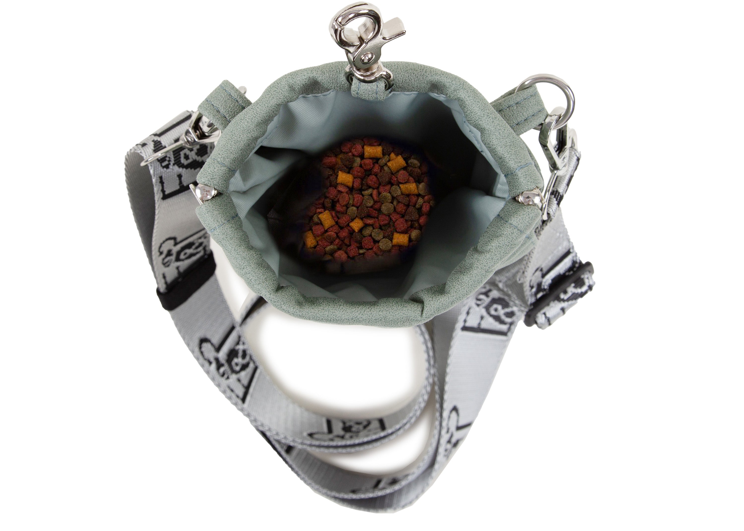 Wau-to-go Gassitasche, Modell  Wildleder Salbei, großes Leckerlifach 