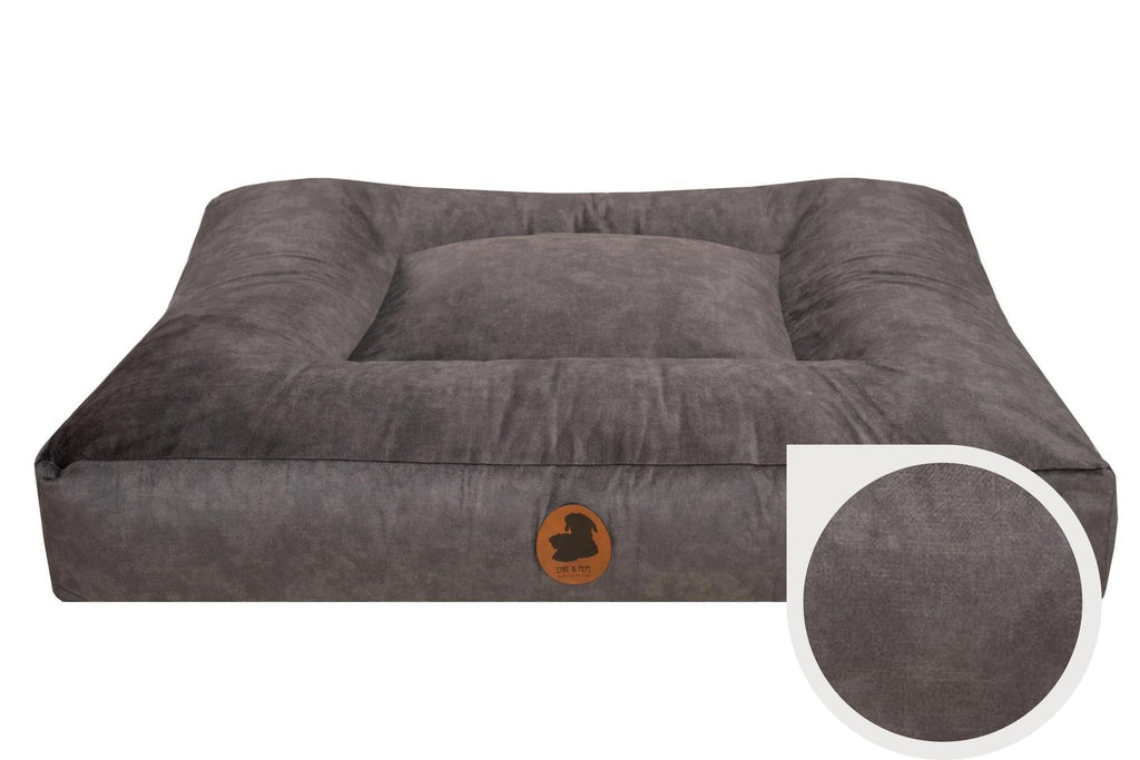 Wau-Bed orthopädisches Hundebett, Modell Pets Friendly, besonders robuster Stoff, Farbe: Dunkelgrau, Eckig, in verschiedenen Größen