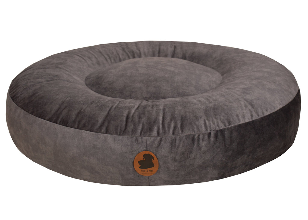 Wau-Bed orthopädisches Hundebett, Modell Pets Friendly, besonders robuster Stoff, Farbe: Dunkelgrau, Oval, in verschiedenen Größen