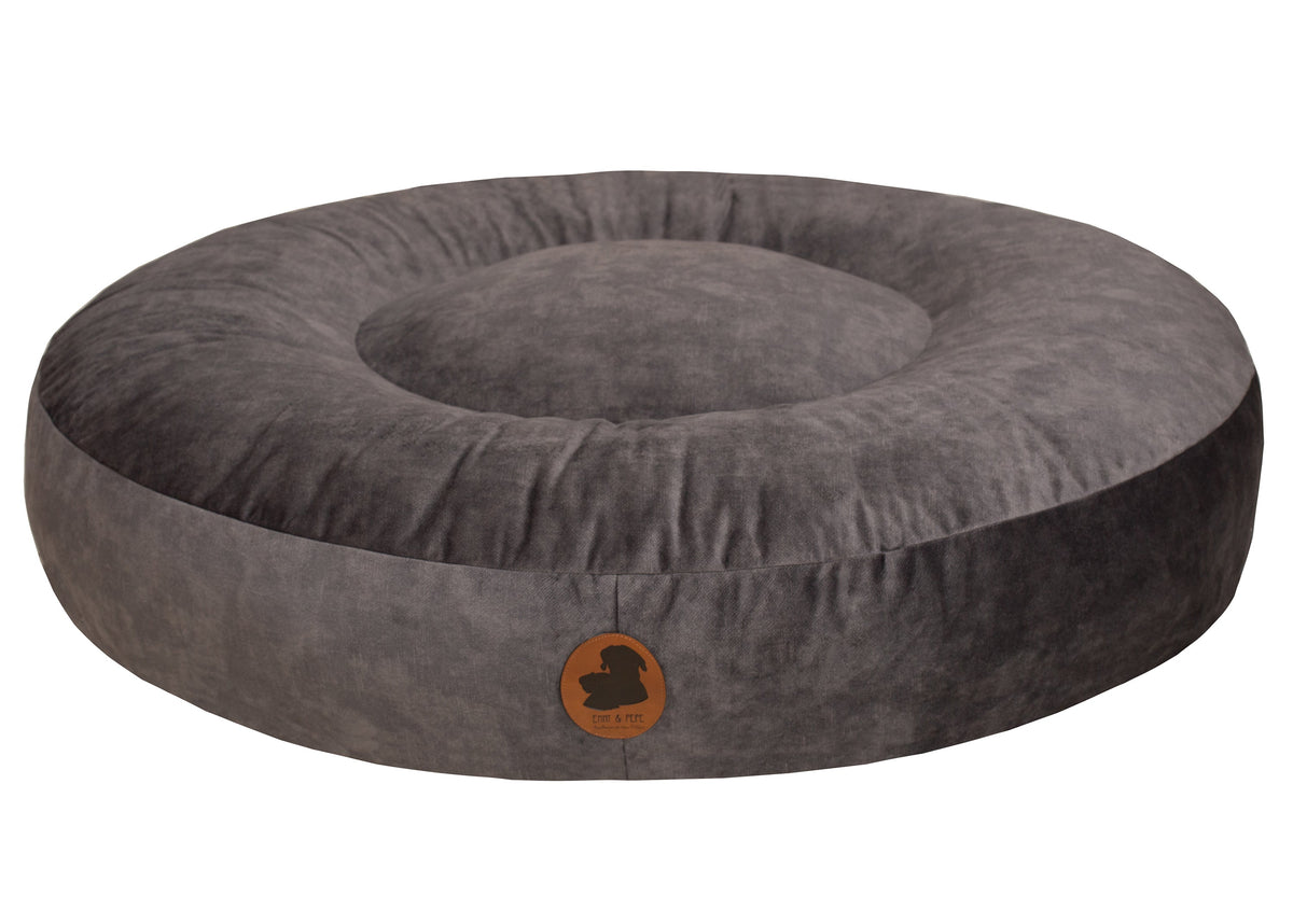 Wau-Bed orthopädisches Hundebett, Modell Pets Friendly, besonders robuster Stoff, Farbe: Dunkelgrau, Oval, in verschiedenen Größen
