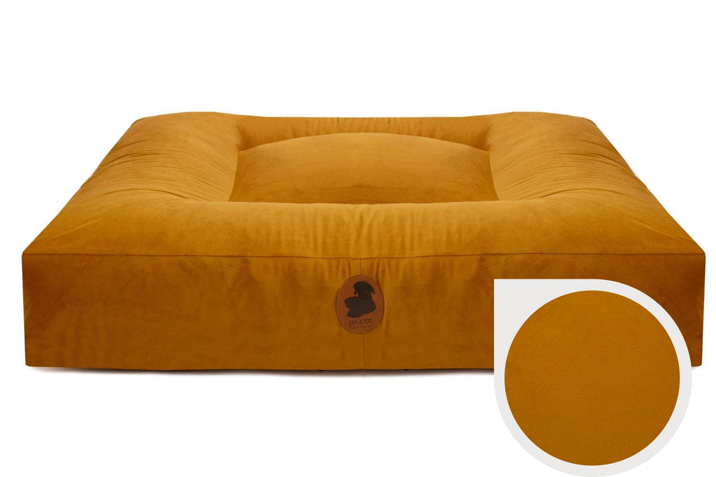 Wau-Bed orthopädisches Hundebett Pets Friendly Mustard / eckig /  in verschiedenen Größen für große und kleine Hunde