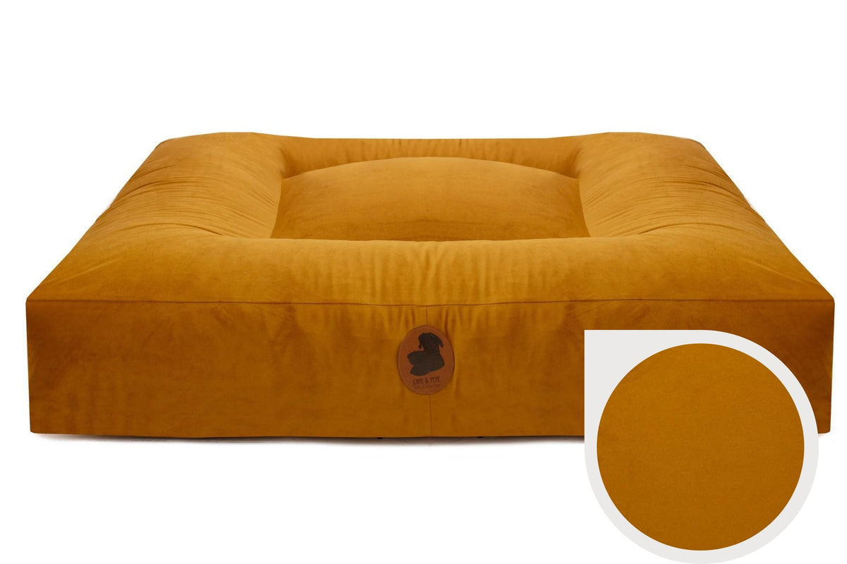 Wau-Bed orthopädisches Hundebett Pets Friendly Mustard / eckig /  in verschiedenen Größen für große und kleine Hunde