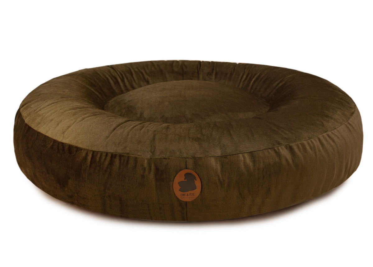 Wau-Bed orthopädisches Hundebett, Modell  Pets Friendly Olive / Oval, besonders robuster Stoff