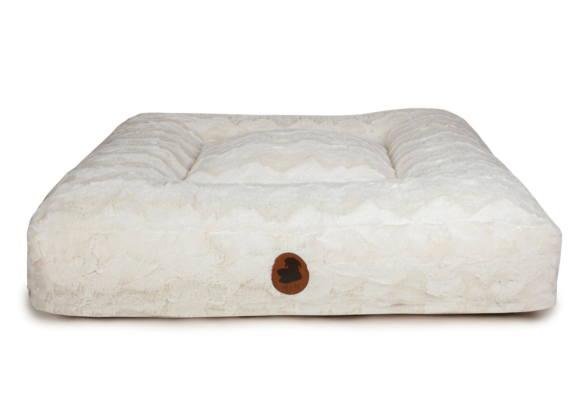 Wechselbezug für orthopädisches Hundebett, Modell Wild Wave Creme, Eckig