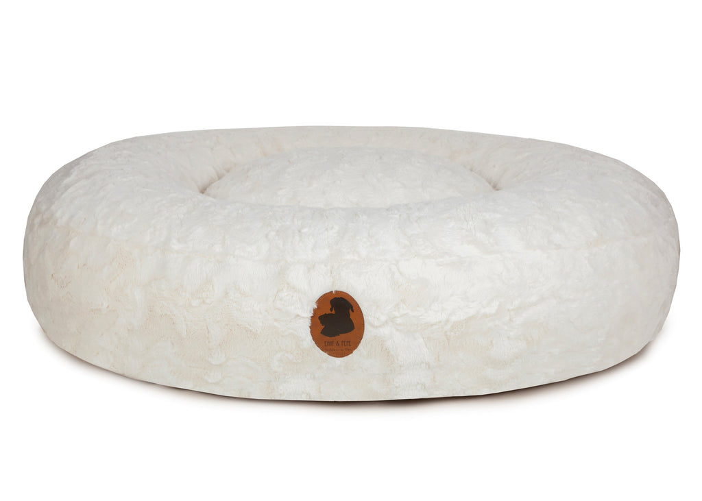 Wau-Bed orthopädisches Hundebett, Modell Wild Wave Creme / Oval  - gesunder Schlaf für deinen Hunde vom Welpe bis zum Senior