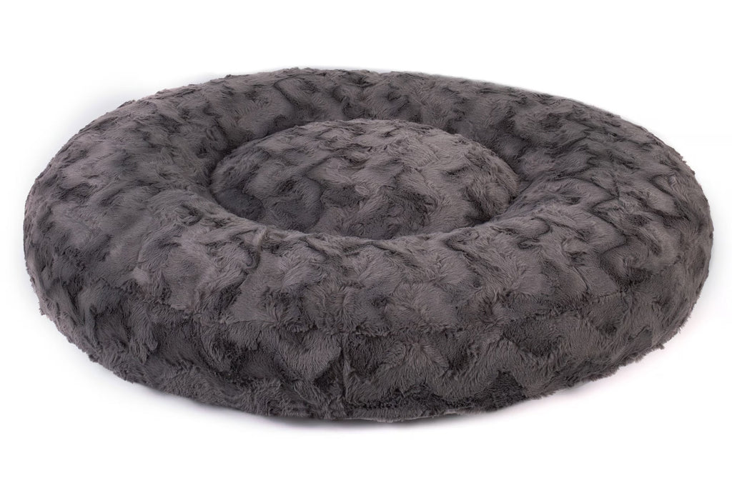 Wau-Bed orthopädisches Hundebett, Modell  Wild Wave Dark Grey / Oval  - in verschiedenen Größen für große und kleine Hunde