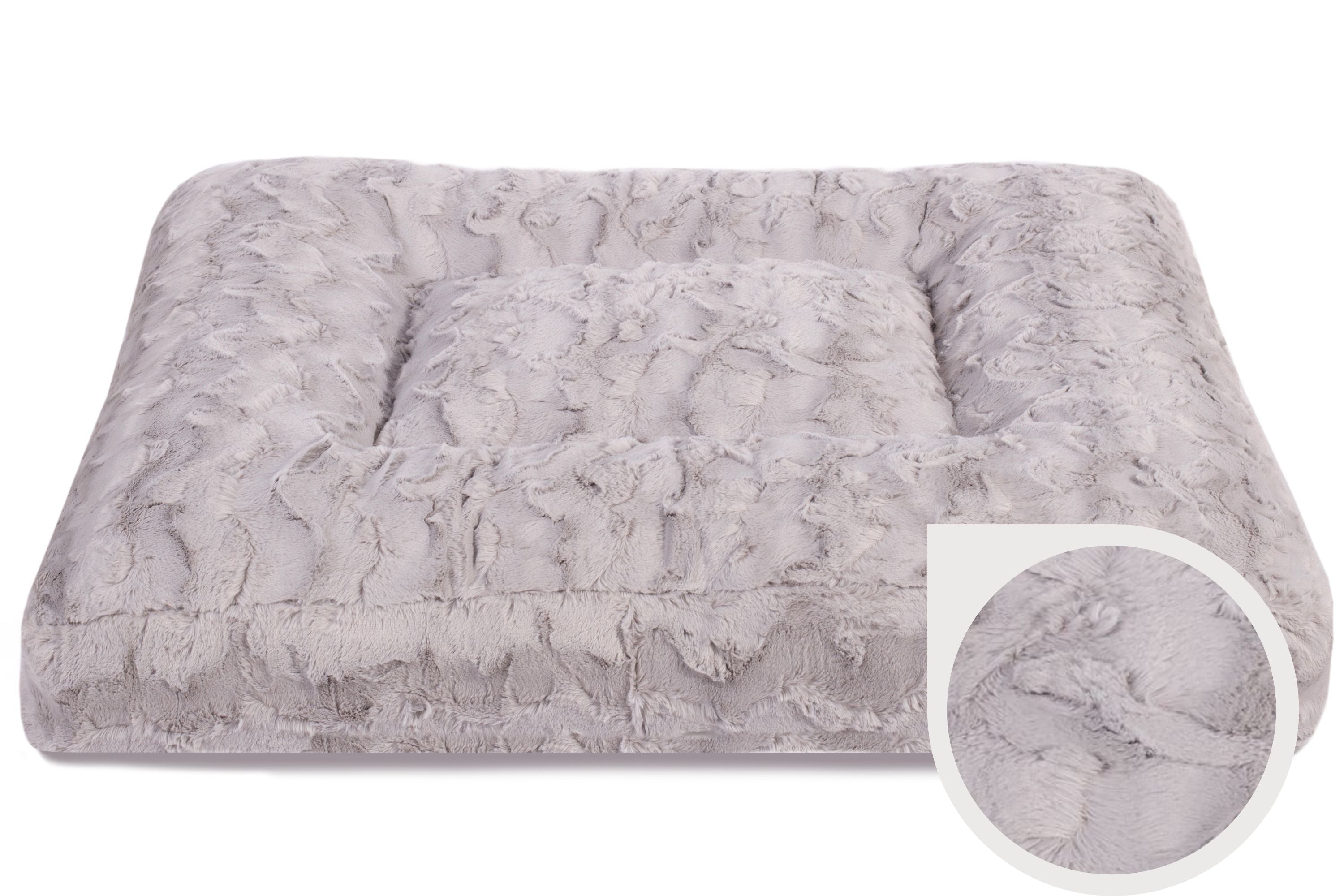 Wau-Bed orthopädisches Hundebett, Modell  Wild Wave Light Grey / Eckig, in verschiedenen Größen für große und kleine Hunde