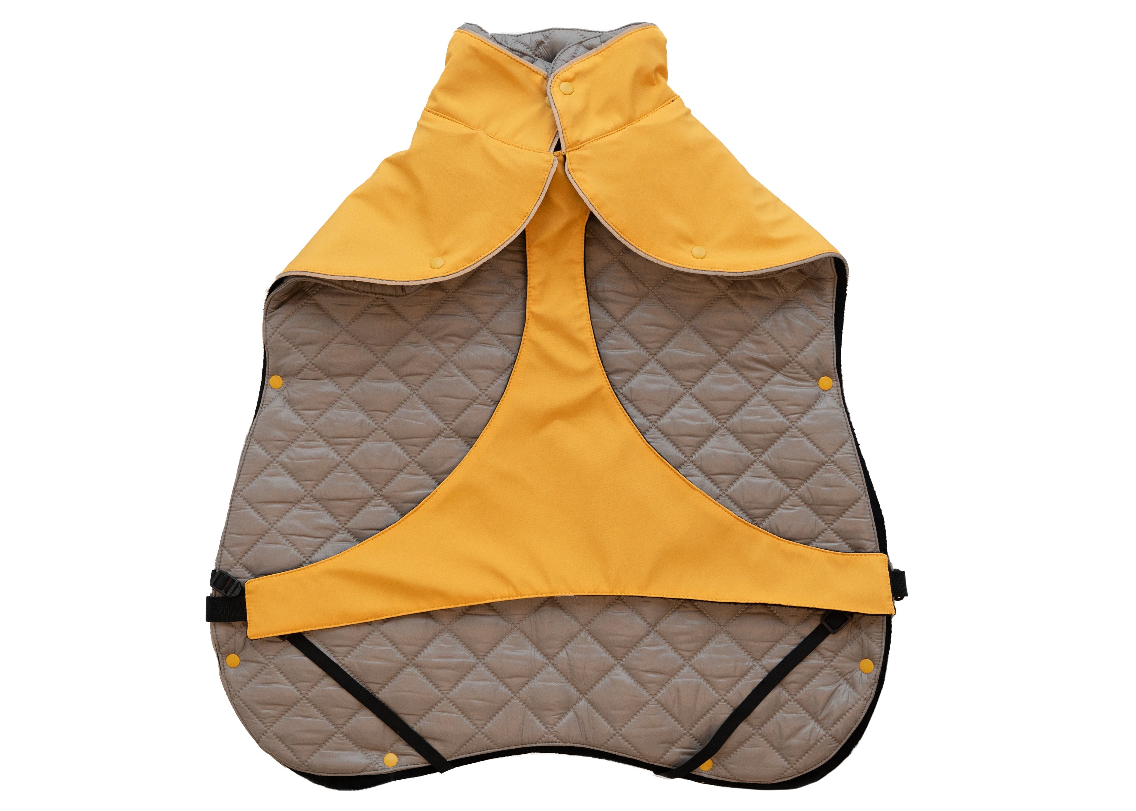 Wau-Coat Mustard 2 in 1 Hundemantel, Regen- und Kälteschutz mit praktischen Beinschlaufen gegen Verrutschen