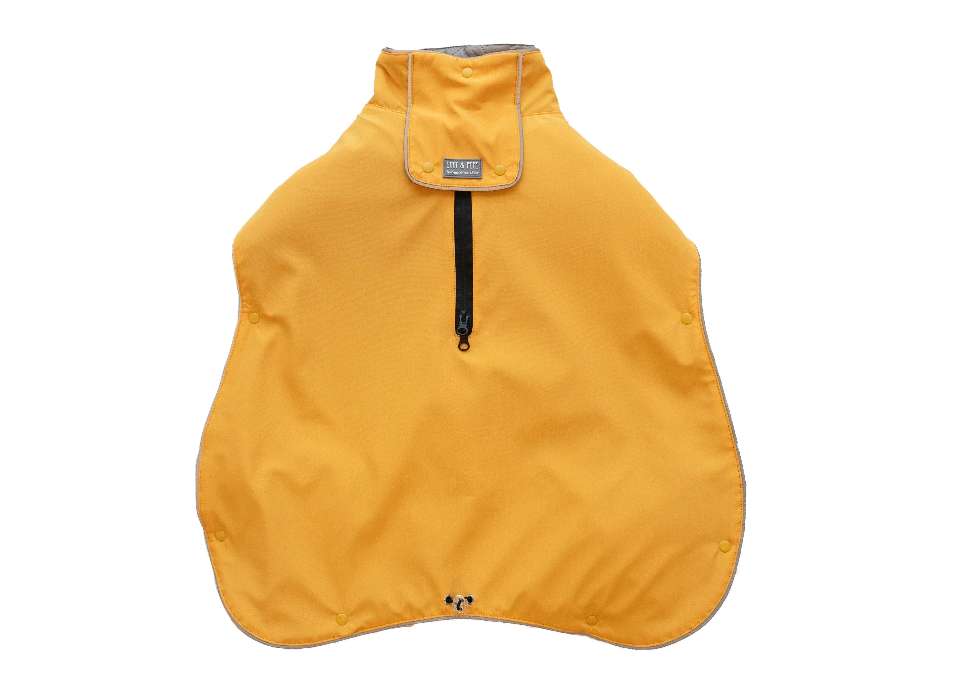 Wau-Coat Mustard 2 in 1 Hundemantel, Schutz gegen Regen und Kälte mit herausnehmbarem Innenfutter, praktische Öffnungen für Halsband und Geschirr