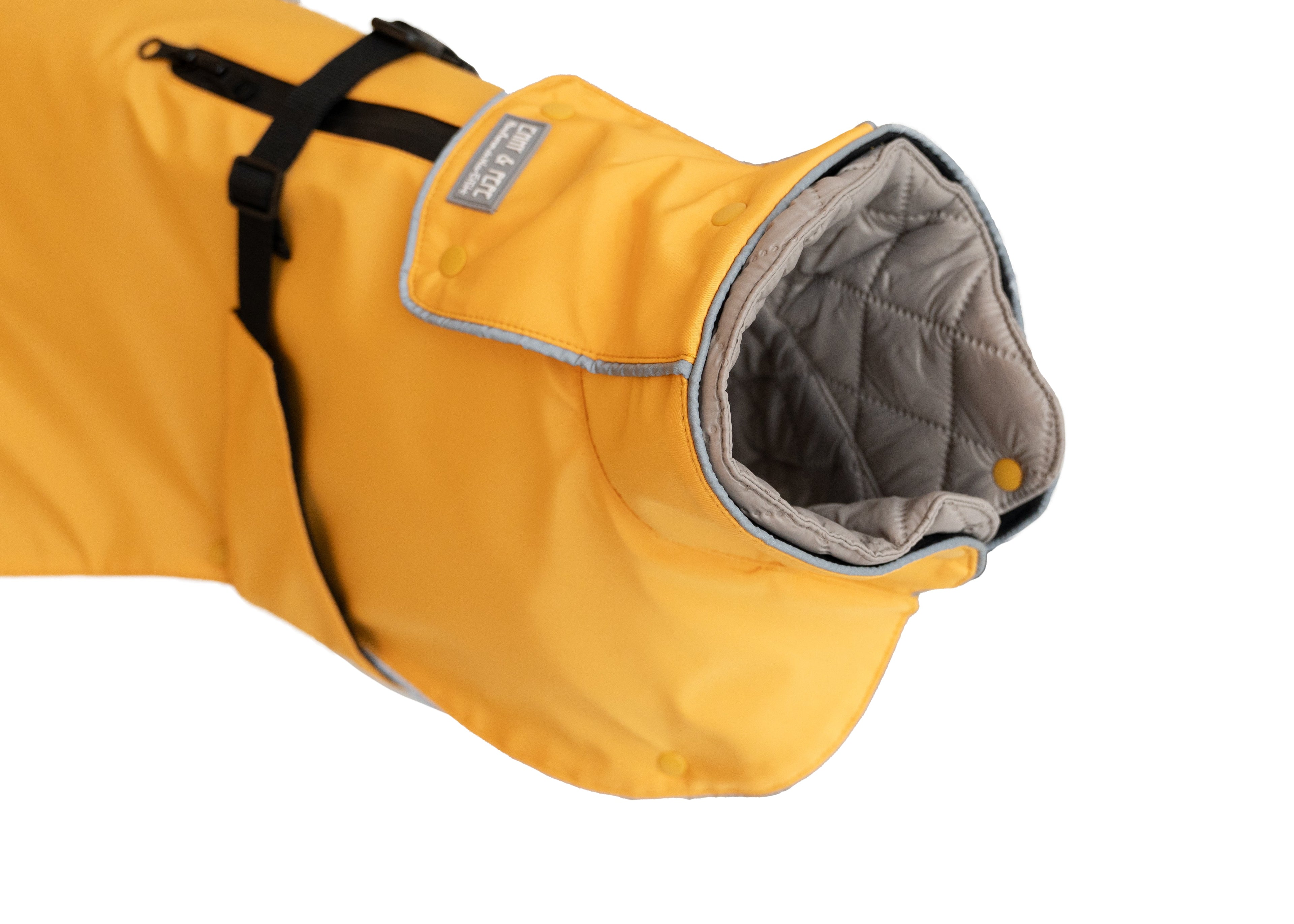 Wau-Coat Mustard 2 in 1 Hundemantel, hoch geschnittener Kragen zum Schutz von Hals und Nacken