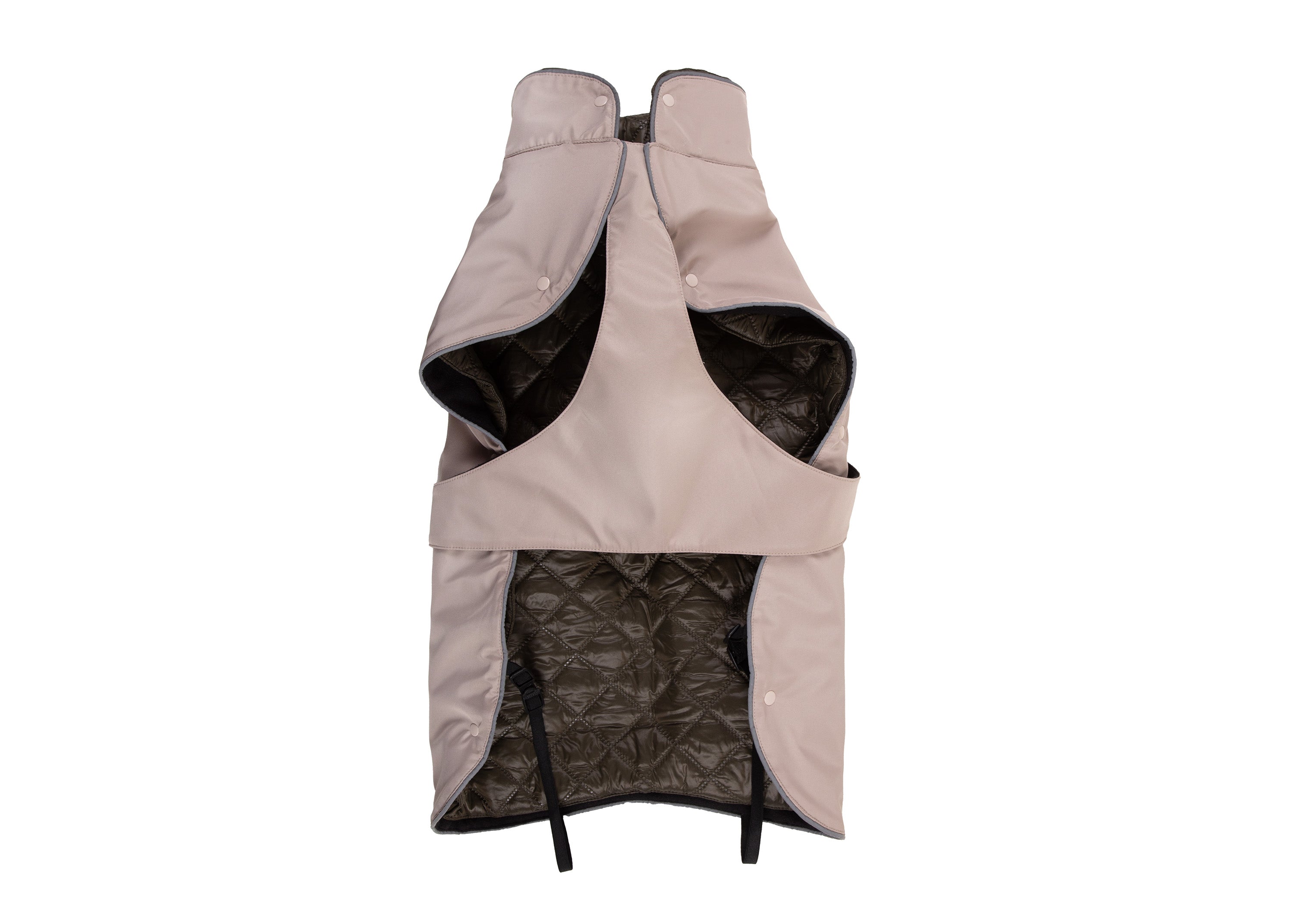 Wau-Coat Taupe, 2 in 1 Hundemantel für Regen und Kälte,