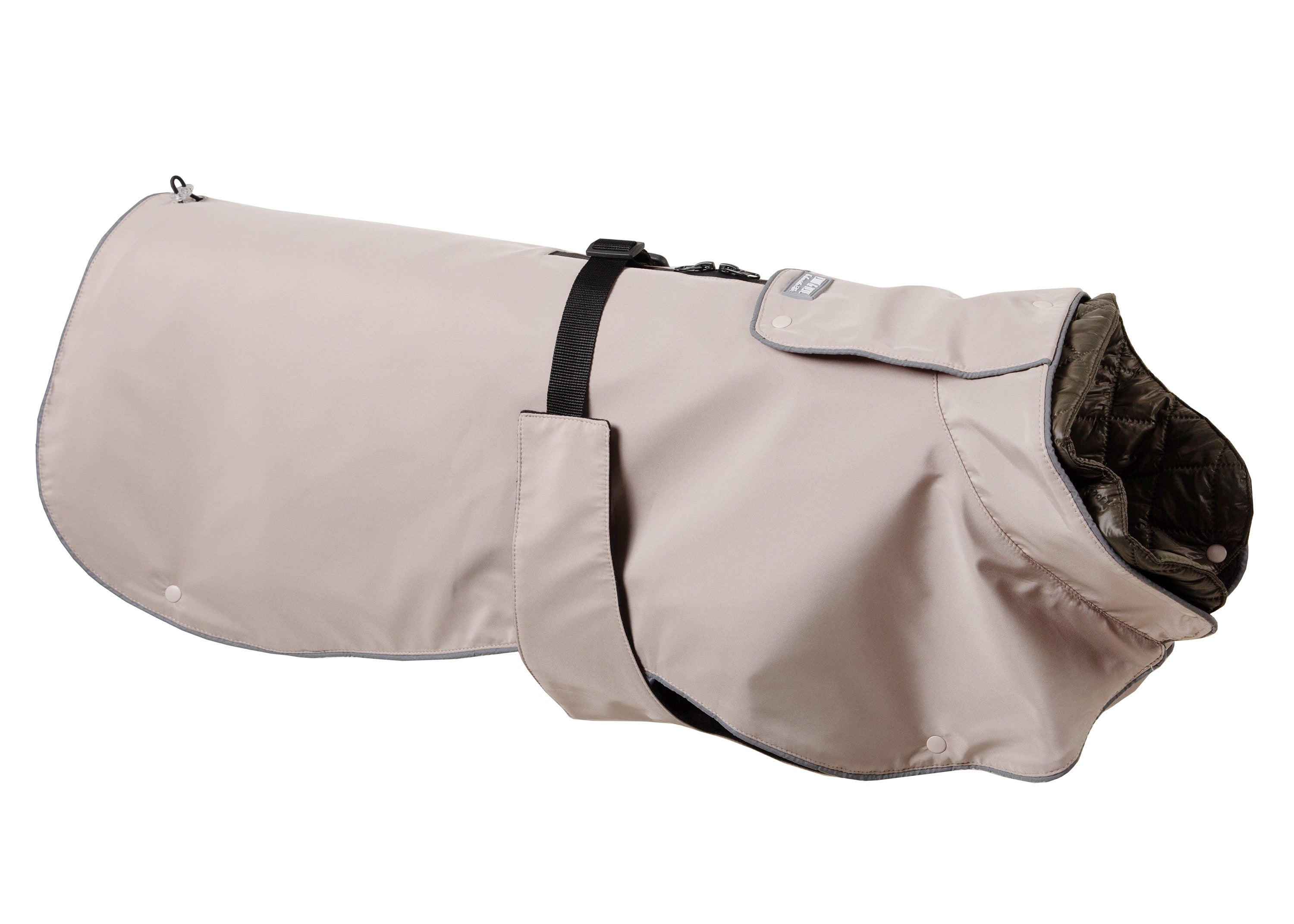 Wau-Coat Taupe 2 in 1 Hundemantel, Schutz gegen Regen und Kälte mit herausnehmbarem Innenfutter
