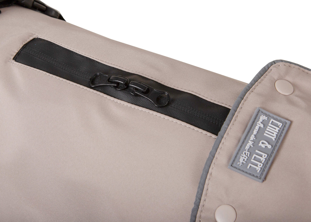 Wau-Coat Taupe, 2 in 1 Hundemantel für Regen und Kälte, wasserabweisende Reißverschlüsse 