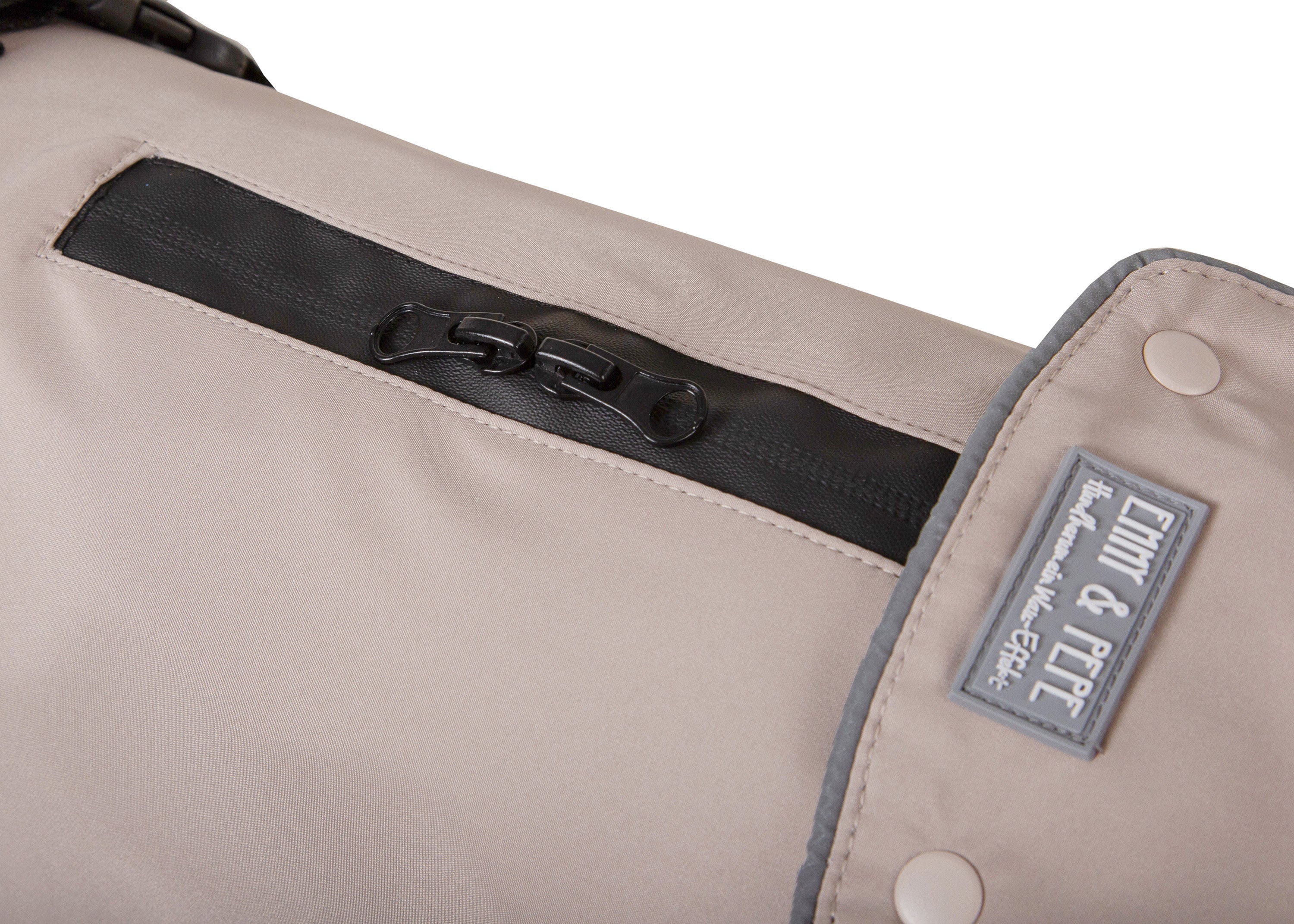 Wau-Coat Taupe, 2 in 1 Hundemantel für Regen und Kälte, wasserabweisende Reißverschlüsse 