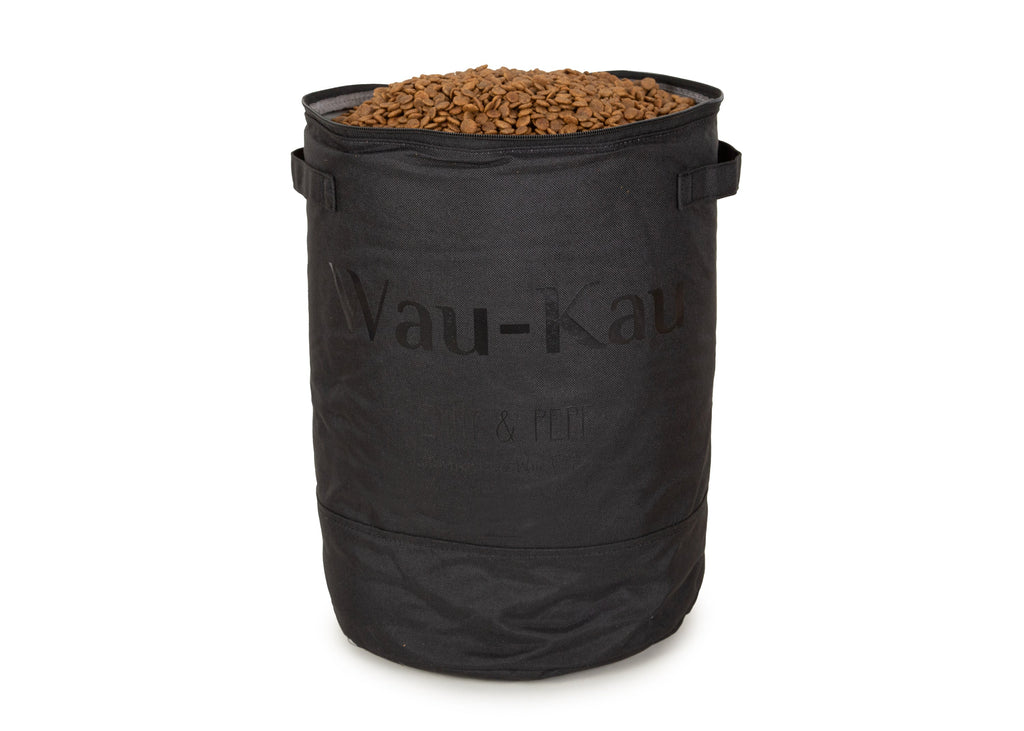 Wau-Kau Futtersack, Farbe Schwarz - praktische und hygienische Futteraufbewahrung