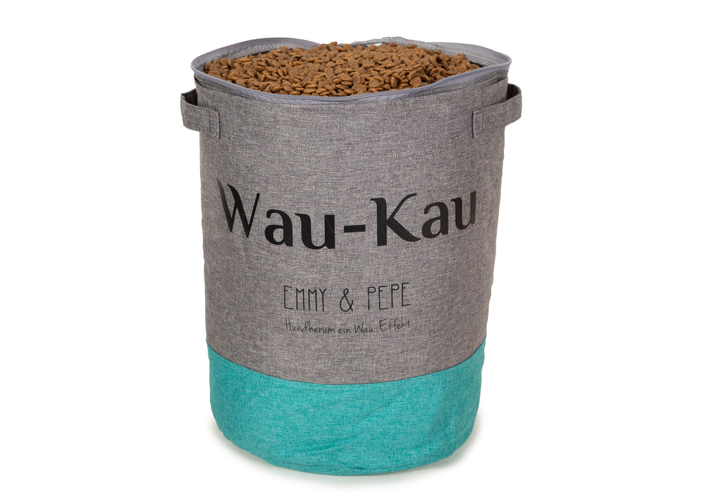 Wau-Kau Futtersack Farbe Petrol - hygienische und praktische Futteraufbewahrung