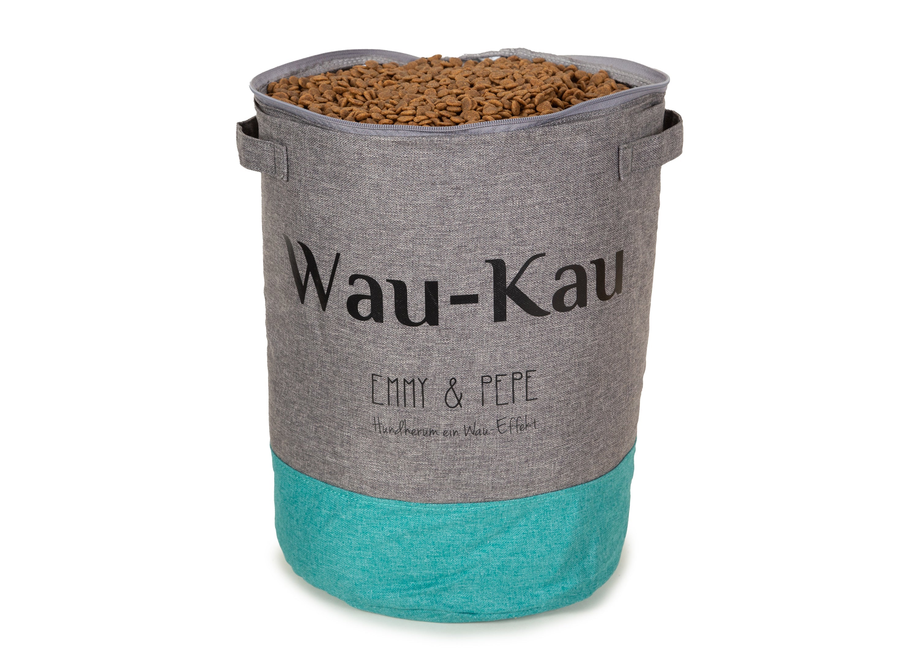 Wau-Kau Futtersack Farbe Petrol - hygienische und praktische Futteraufbewahrung