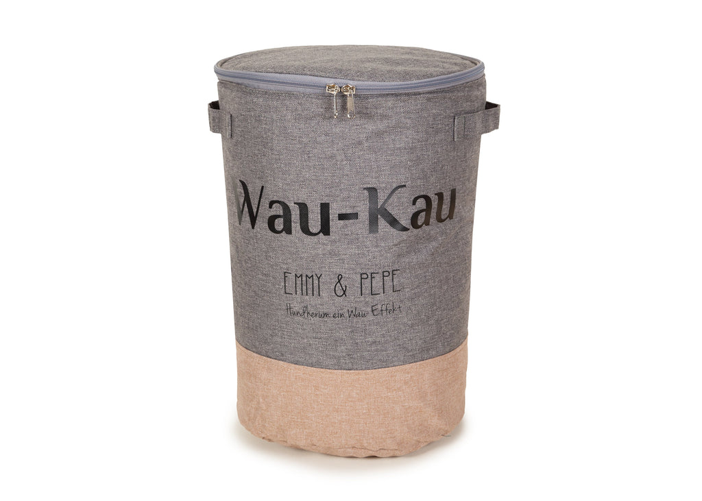 Wau-Kau Futtersack Taupe in Grau und Taupe zum Aufbewahren von Hundefutter und Leckerlis