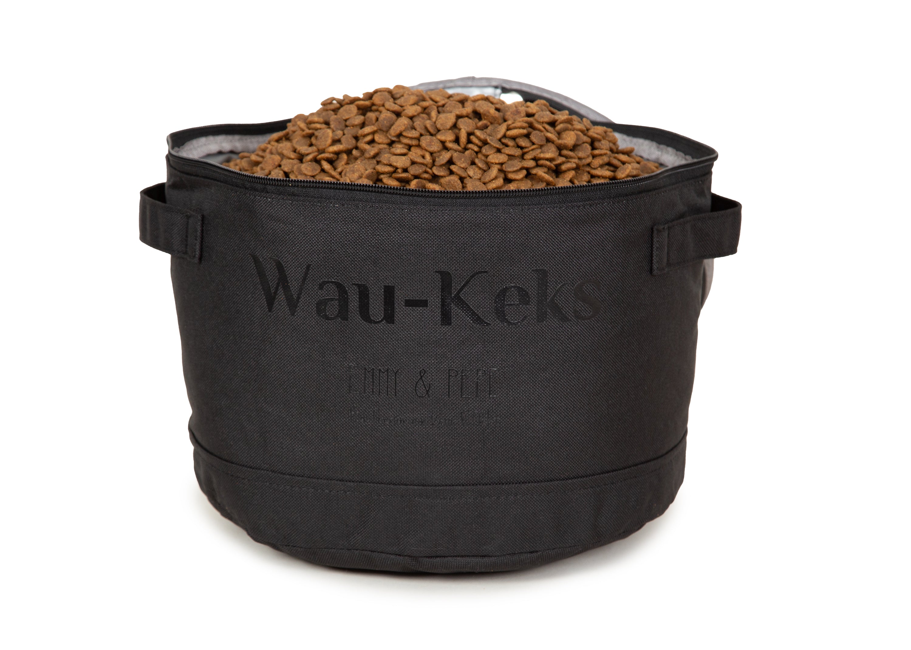 Wau-Keks Futtersack schwarz mit bis zu 6 Liter Fassungsvermögen