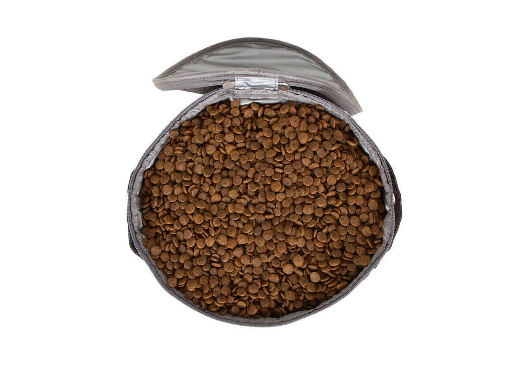 Wau-Keks Futtersack, Modell Taupe, hygienische Futteraufbewahrung dank thermoisolierender Innenbeschichtung