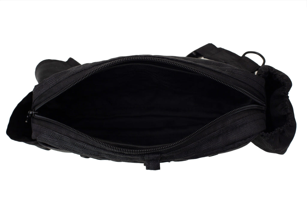 Wau-Pack große Gassitasche, Modell  Fröhliches Schwarz - großes Innenfach mit viel Platz für Geldbeutel, Handy und mehr