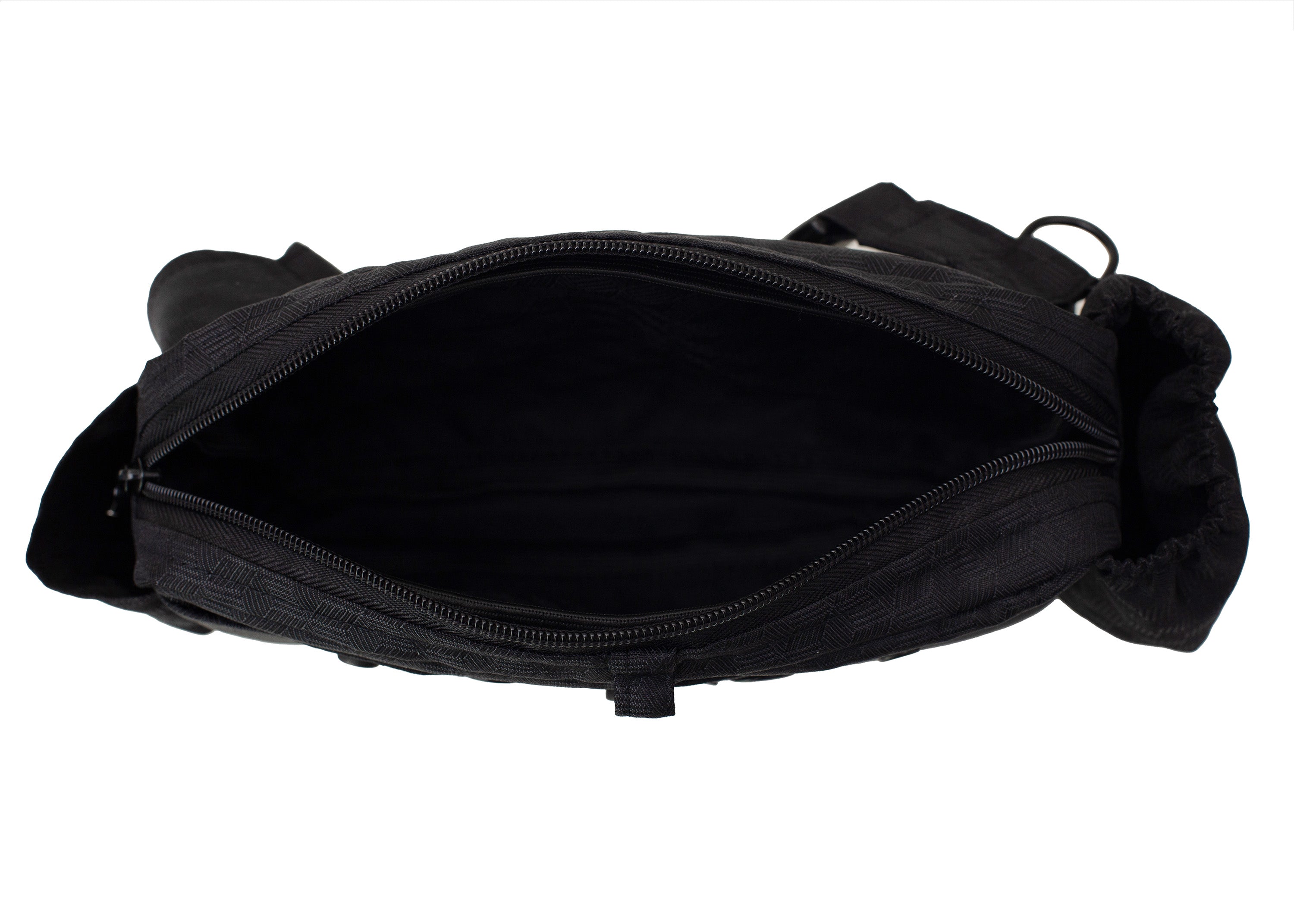 Wau-Pack große Gassitasche, Modell  Fröhliches Schwarz - großes Innenfach mit viel Platz für Geldbeutel, Handy und mehr