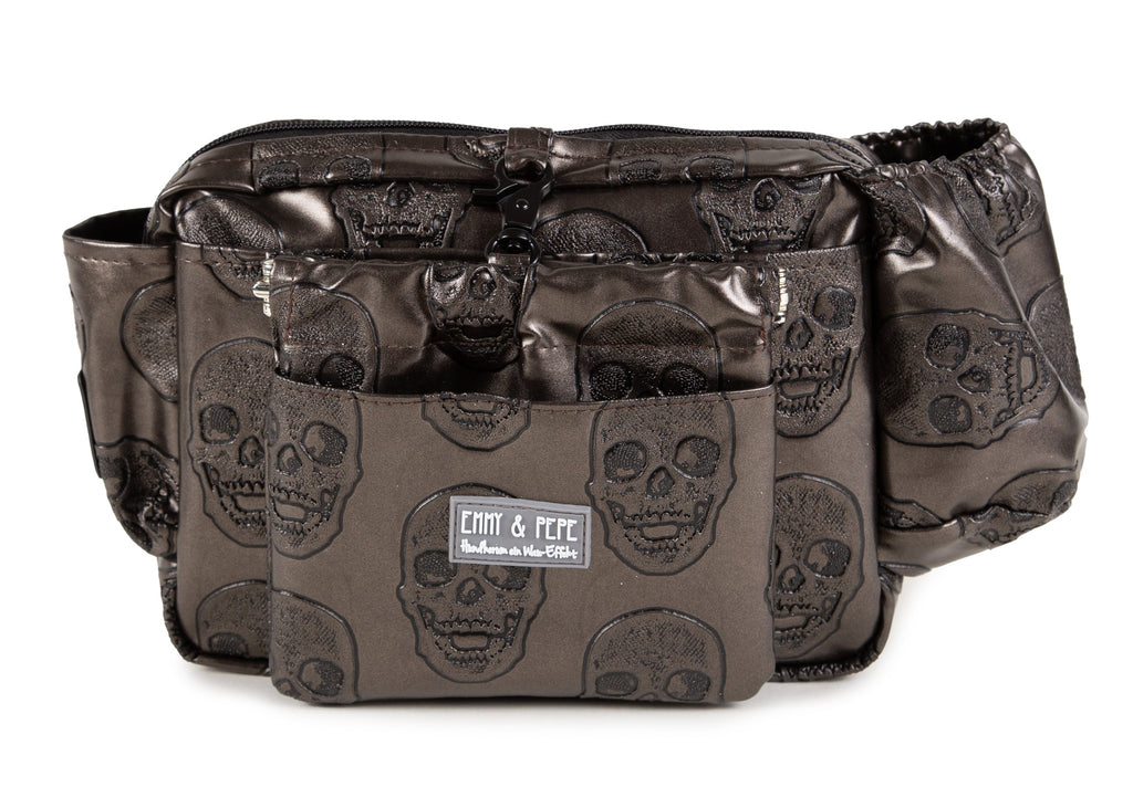 Wau-Pack große Gassitasche, Modell Greyskull, Kunstleder mit Totenkopf-Motiv