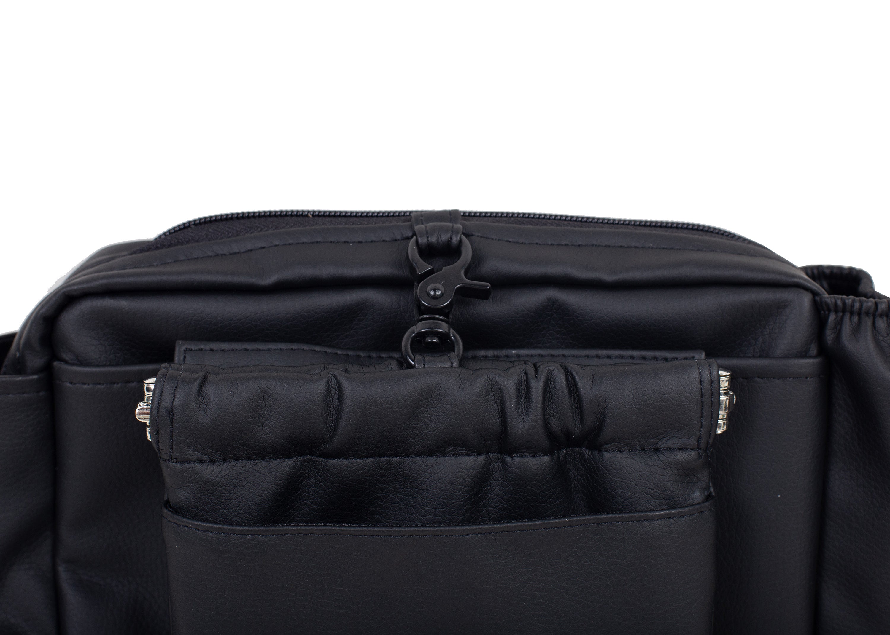 Wau-Pack große Gassitasche, Modell  Kunstleder Hans, schwarz - mit abnehmbarer Leckerlitasche