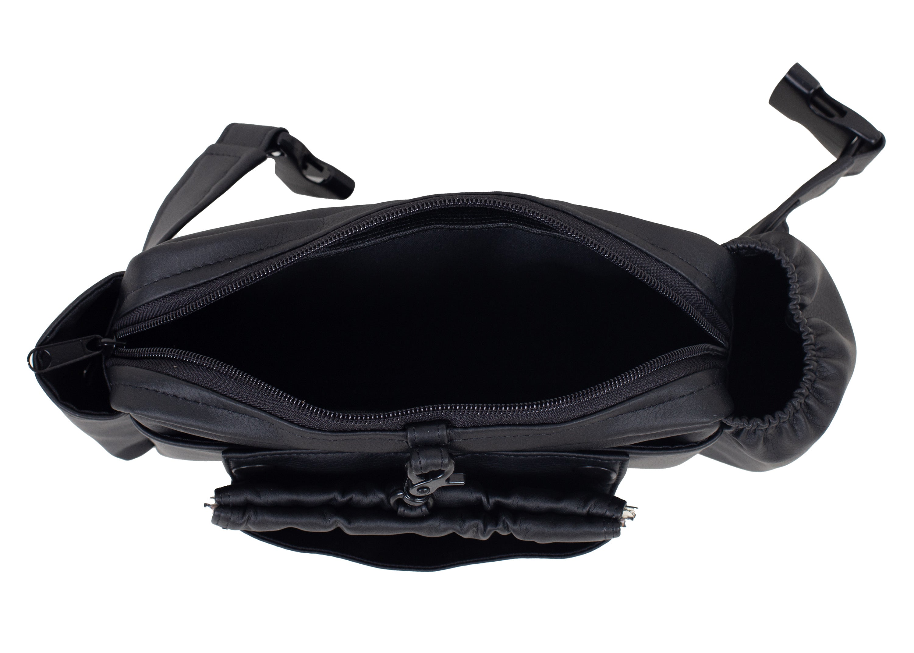 Wau-Pack große Gassitasche, Modell  Kunstleder Hans, schwarz - mit großem Innenfach